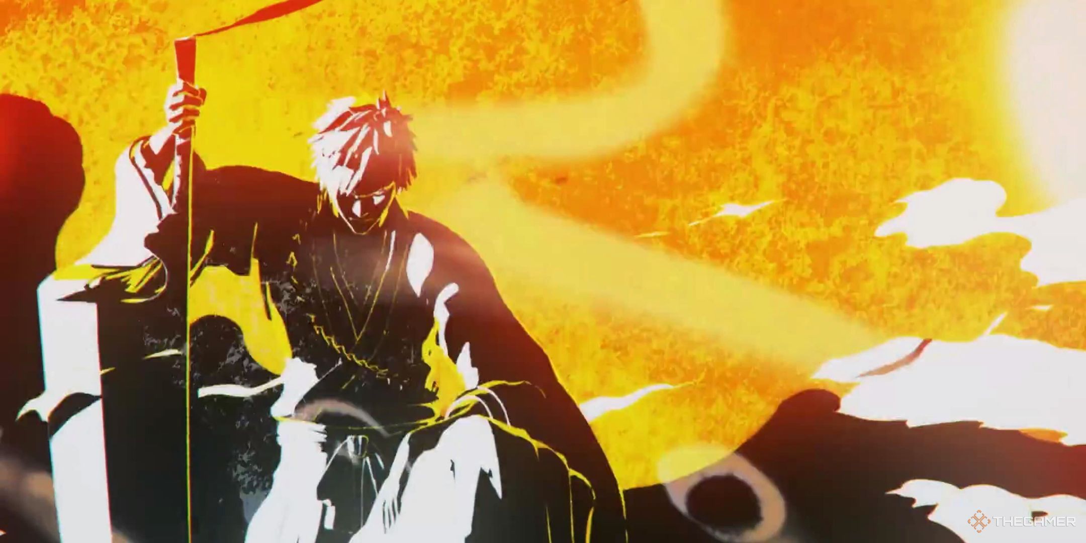 Ichigo in an intro cutscene for Bleach: Rebirth of Souls.
