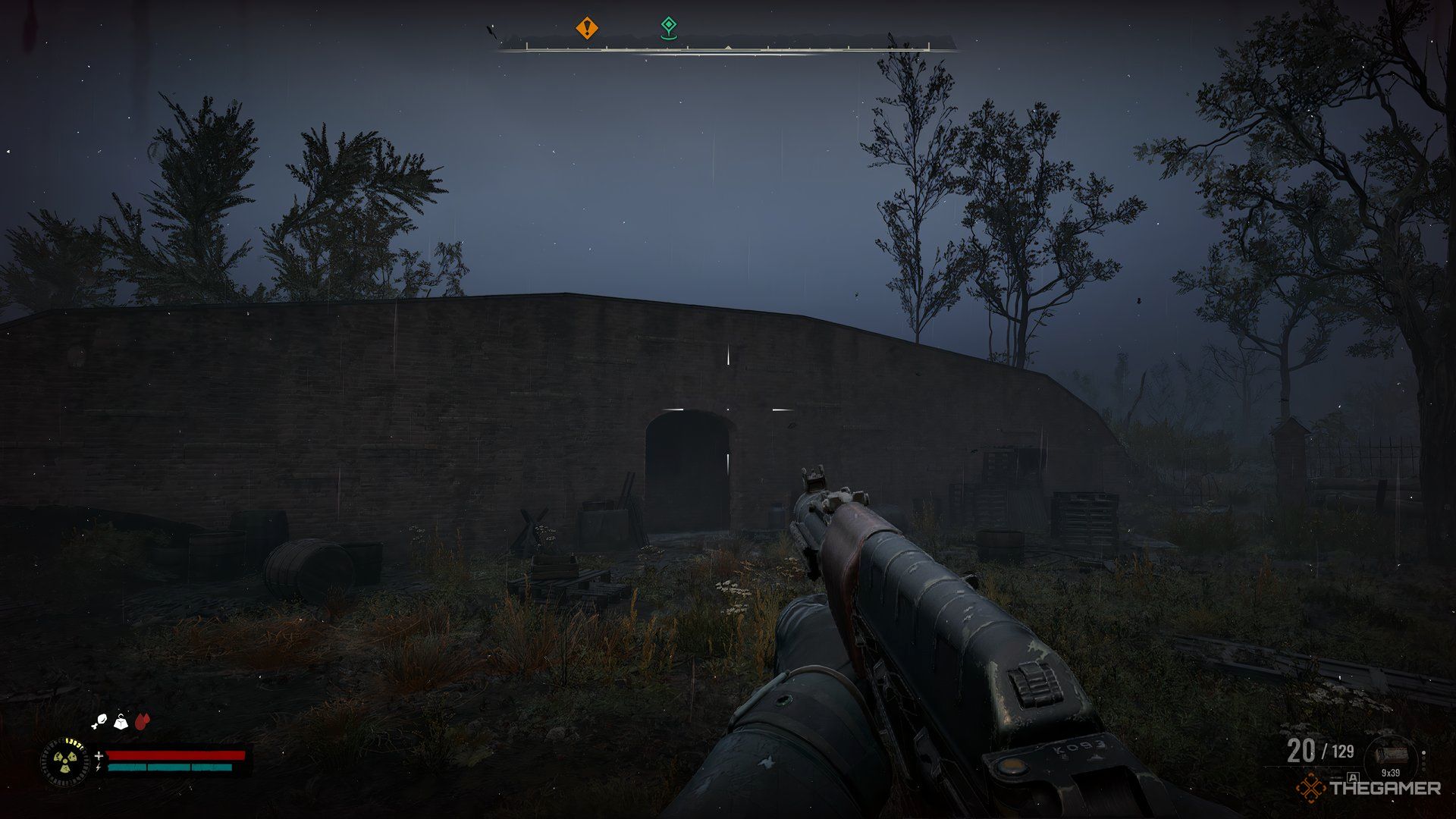 Bunker Outside of Old Church made out of brick.