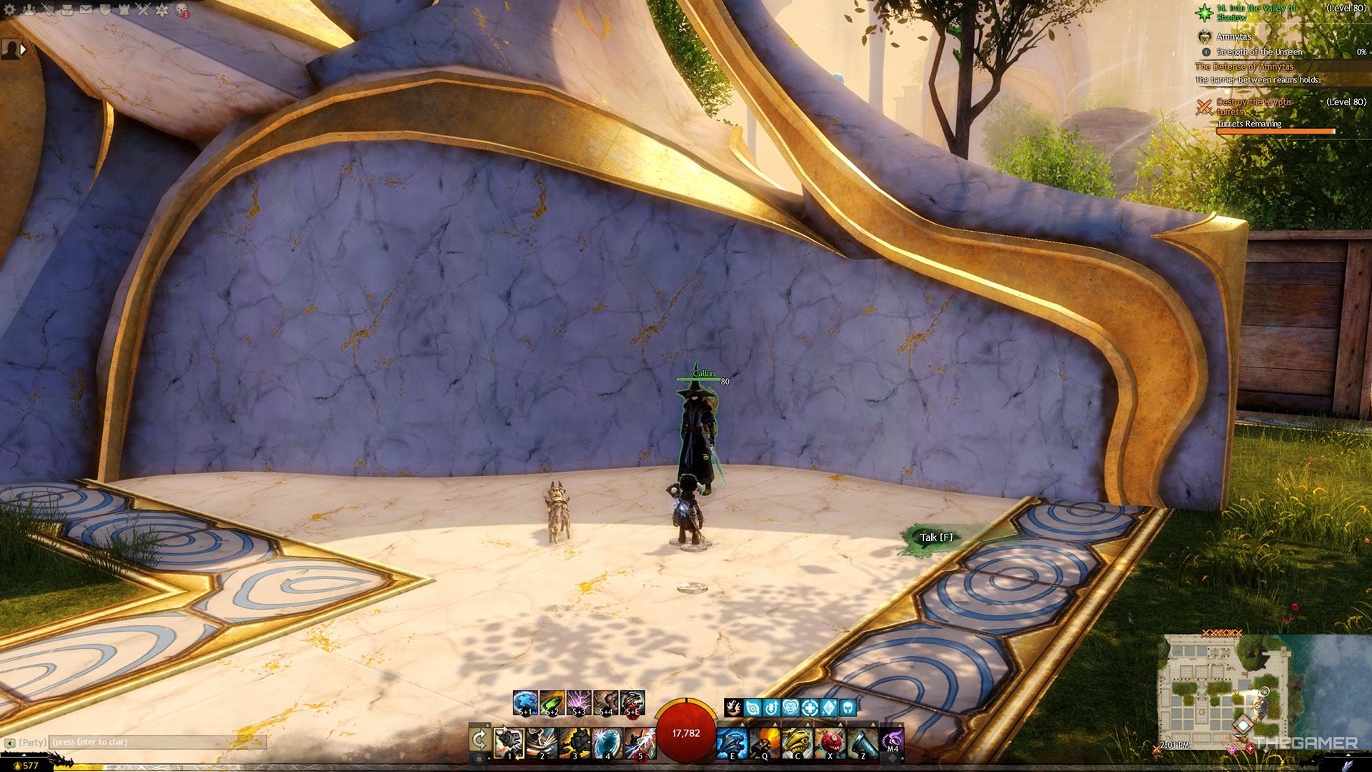 The player speaking to Callon in Guild Wars 2.