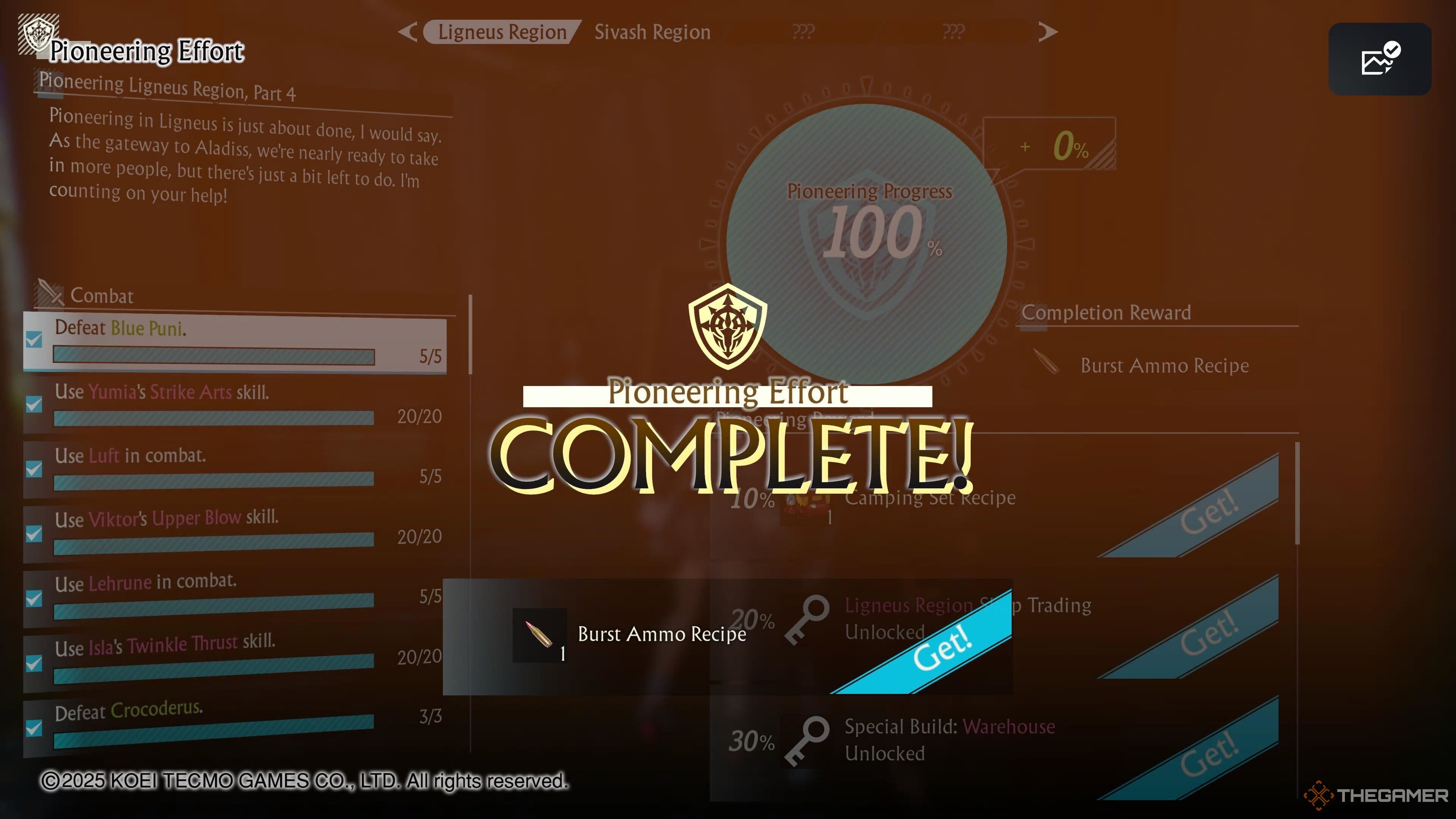 Complete Pioneering Effort Screen in Ligneus in Atelier Yumia