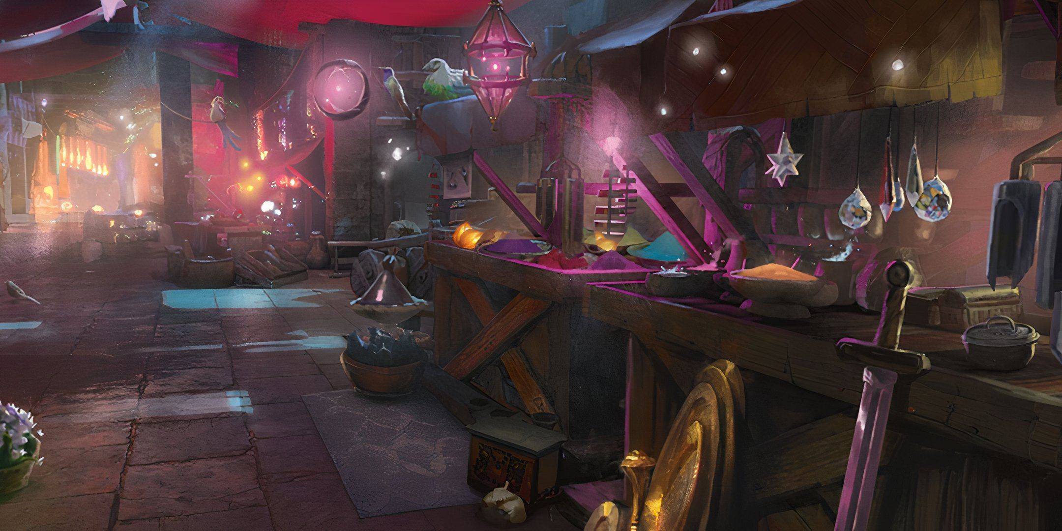 The merchant background artwork in the Player's Handbook in Dungeons & Dragons