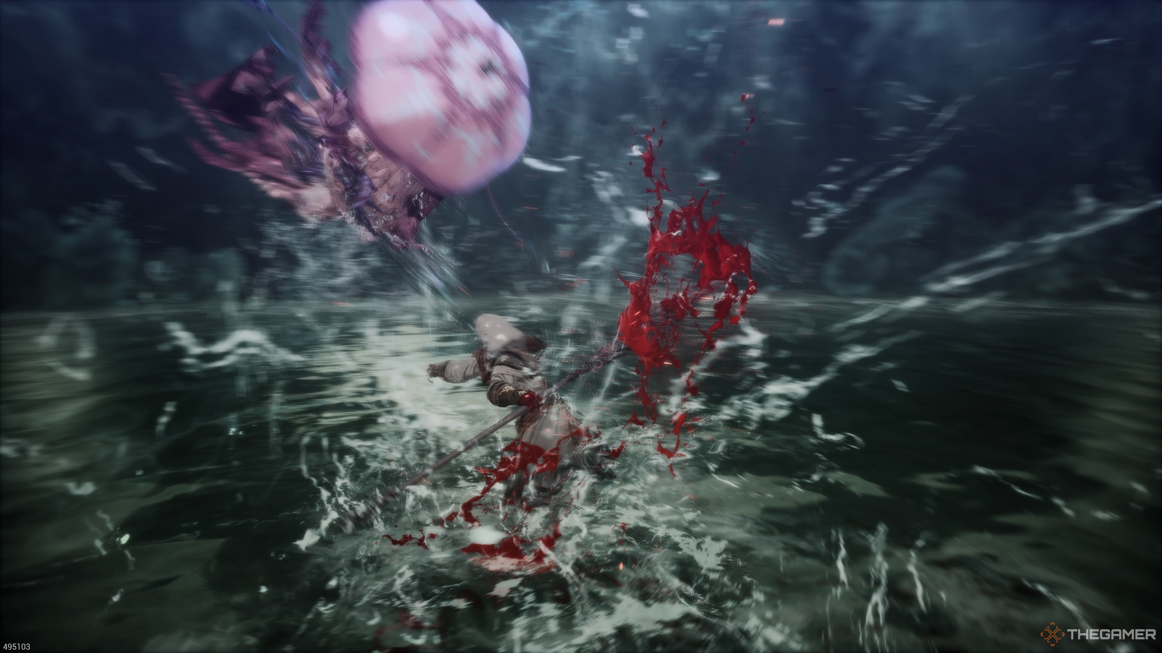 Countering Trokka's burst attack in The First Berserker Khazan.