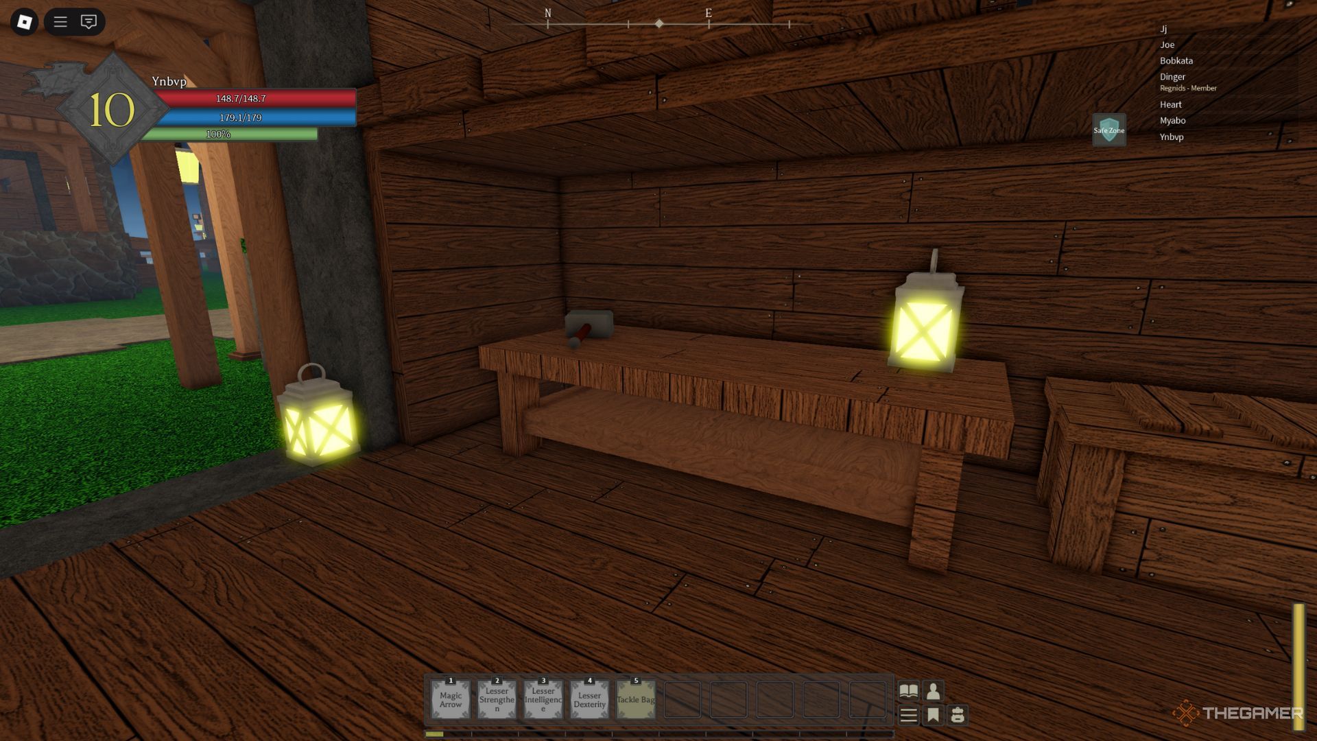 The player character shows the Crafting Bench in Wayshire right next to the Blacksmith in Rune Slayer.