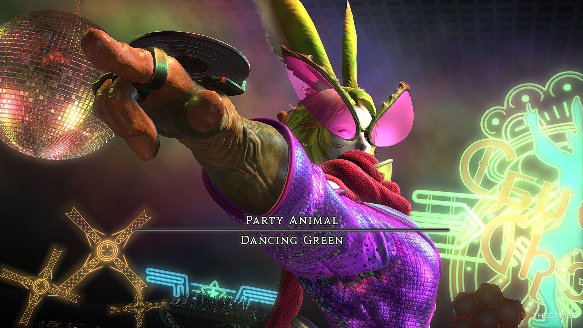 Dancing Green, Party Animal, the first boss of the Cruiserweight division of the Arcadion in Final Fantasy 14.