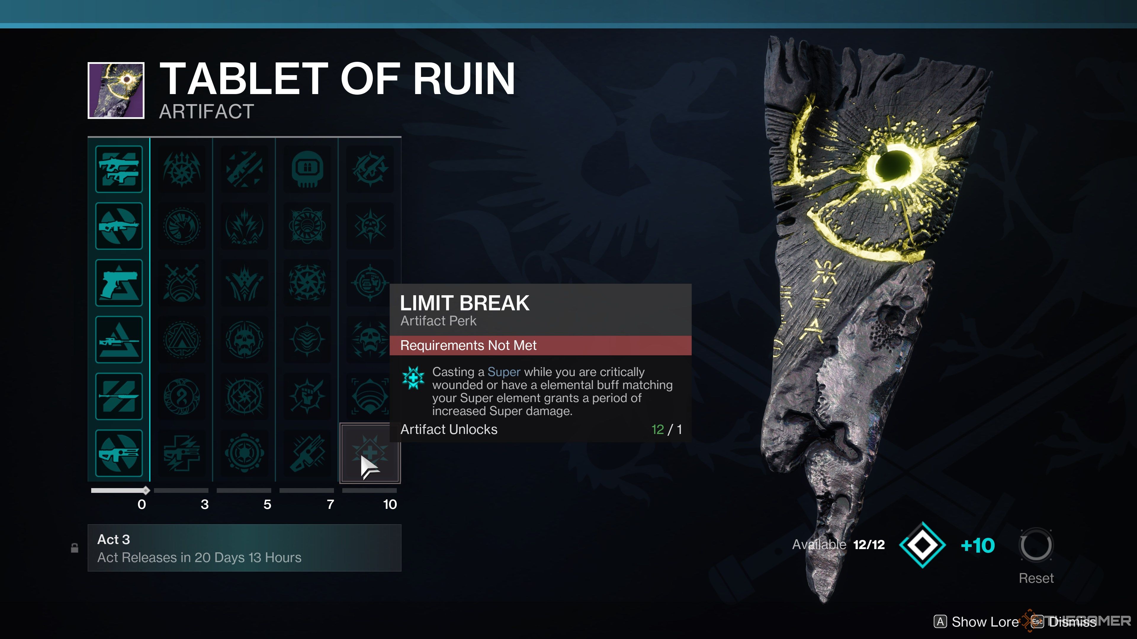 Destiny 2 Tablet of Ruin A2 Column Five