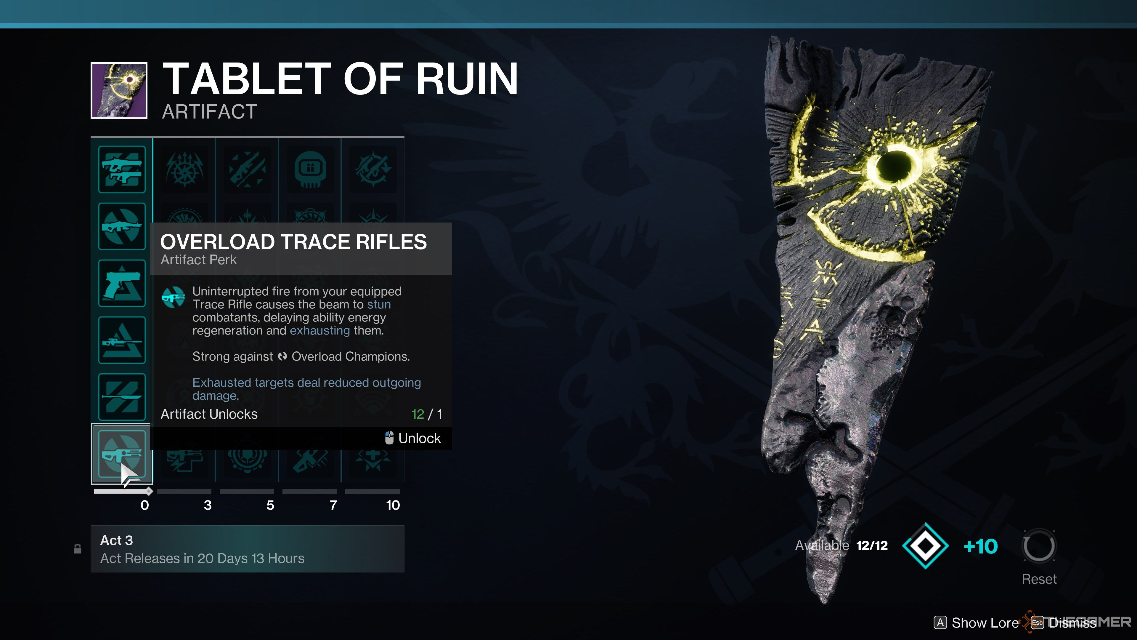 Destiny 2 Tablet of Ruin A2 Column One