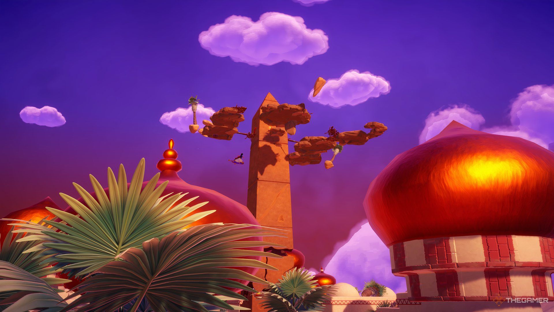 The Windcaller monument in the center of Agrabah.