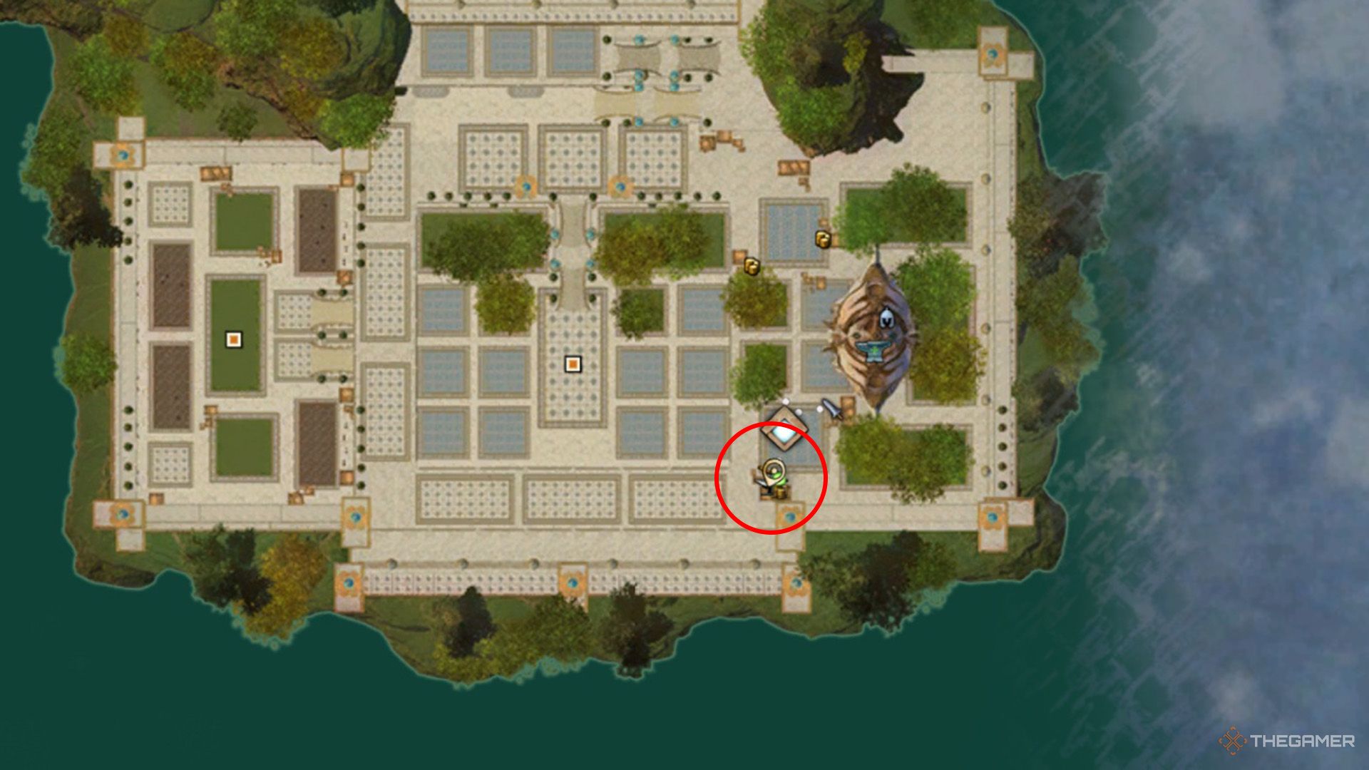 The map showing the Essence of Strength location in Guild Wars 2.