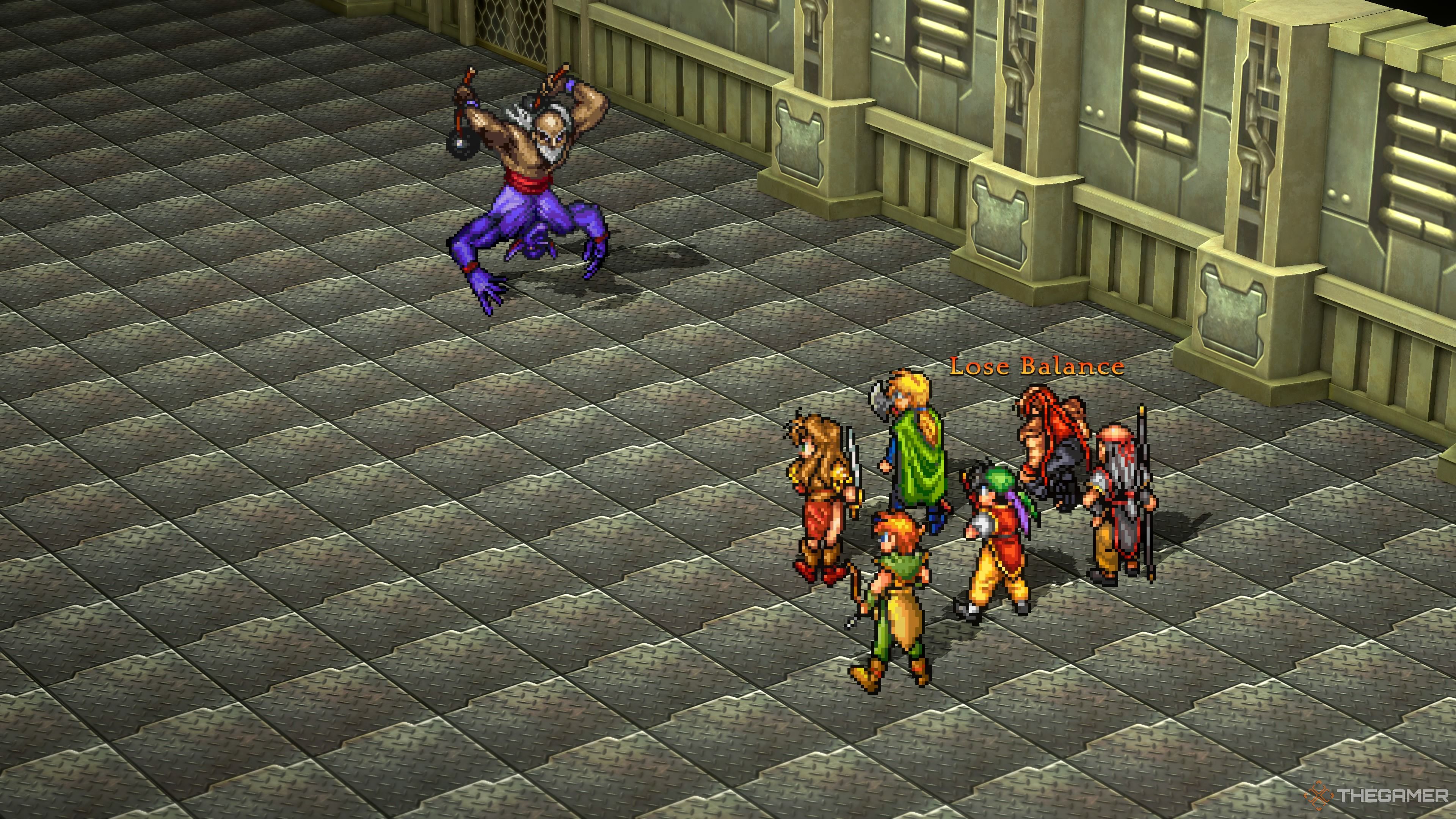 Fighting Gigantes in the Suikoden 1 HD Remaster.