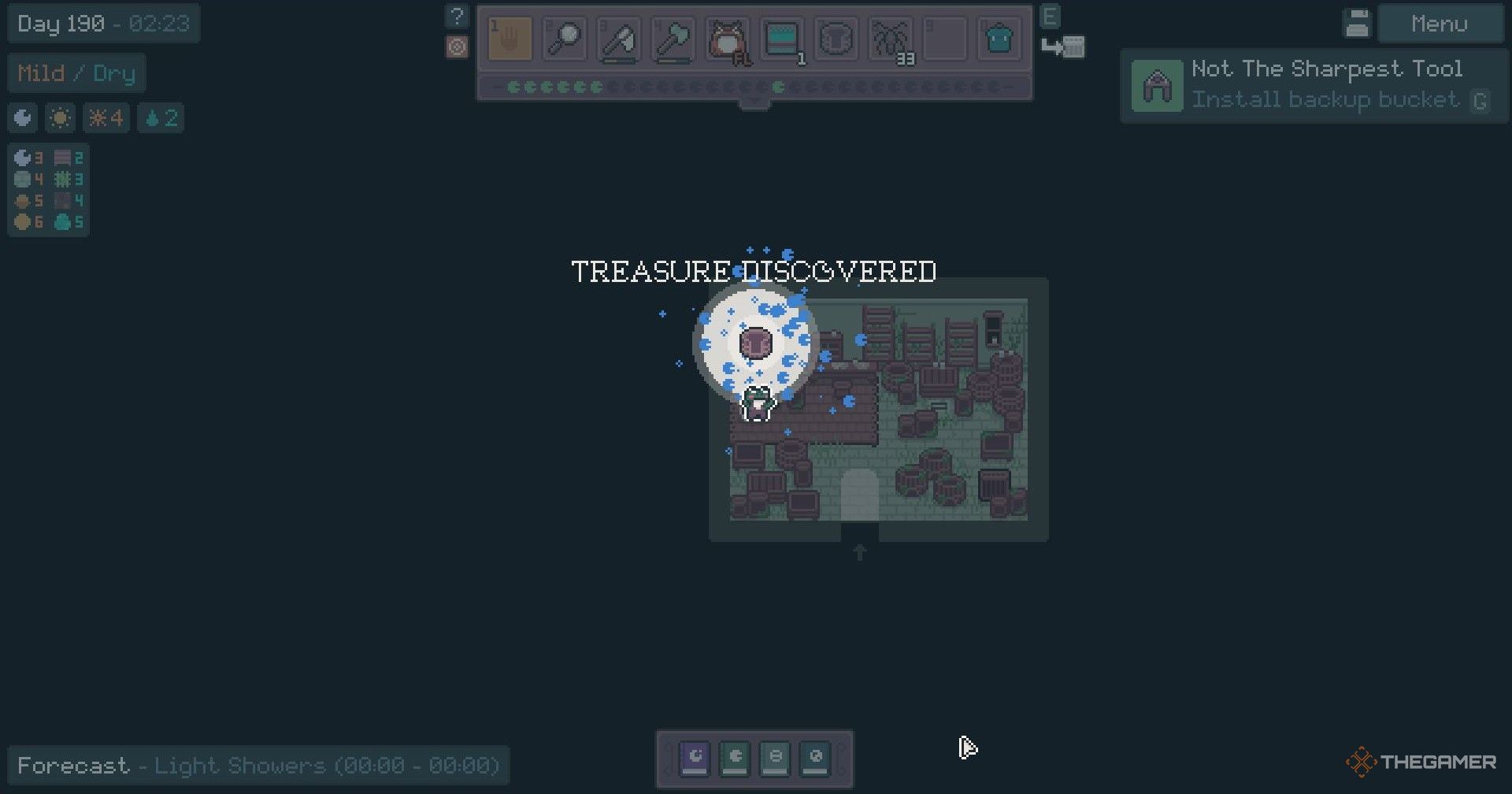 Finding a spare bucket in the Kindergarten in Mudborne.