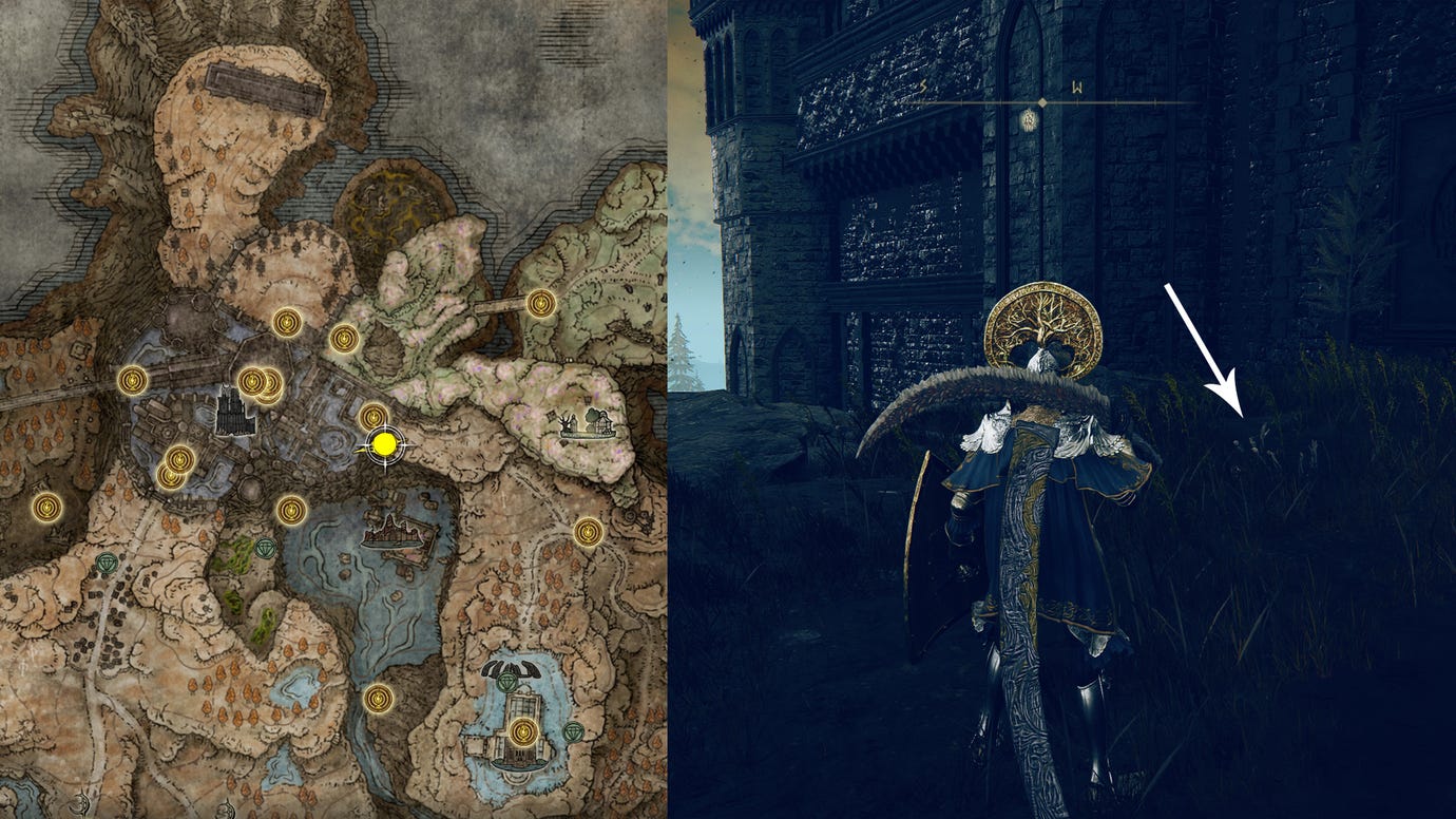 The location of Forager Brood Cookbook [6] in Elden Ring.