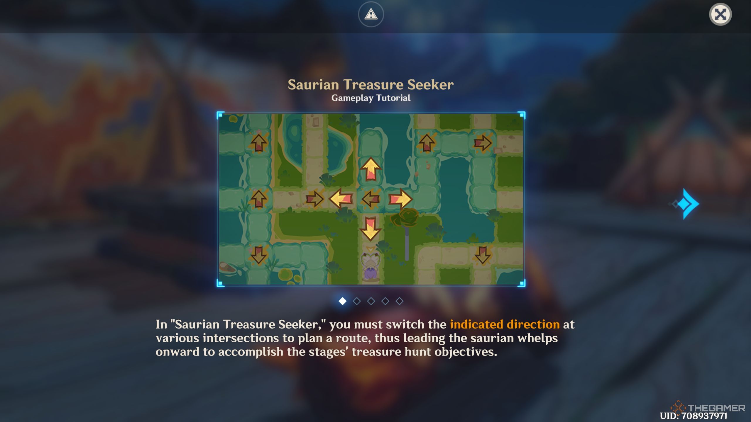 Genshin Impact Saurian Treasure Seeker puzzle introduction.