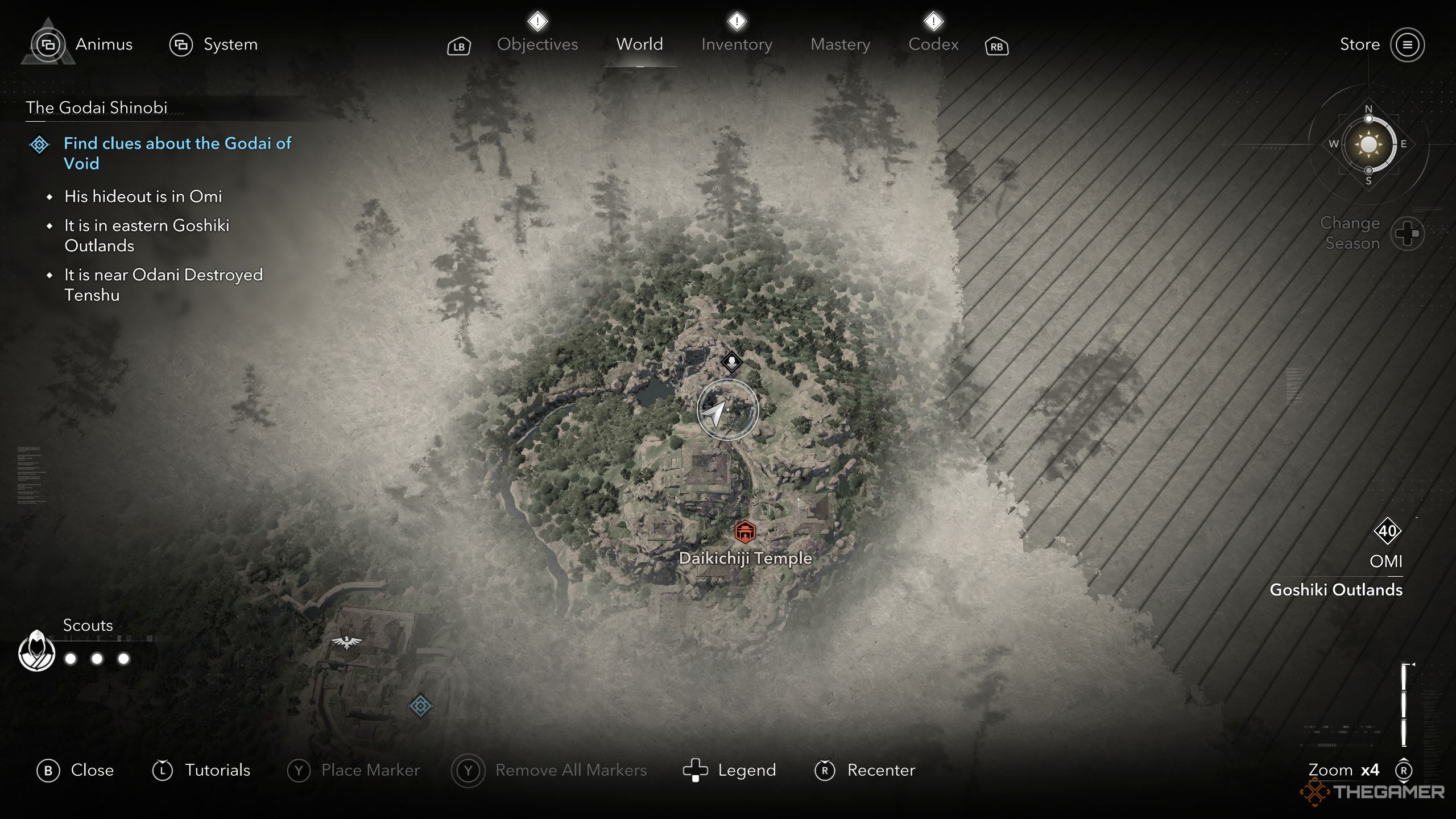 Godai of Void location on the map in AC Shadows.