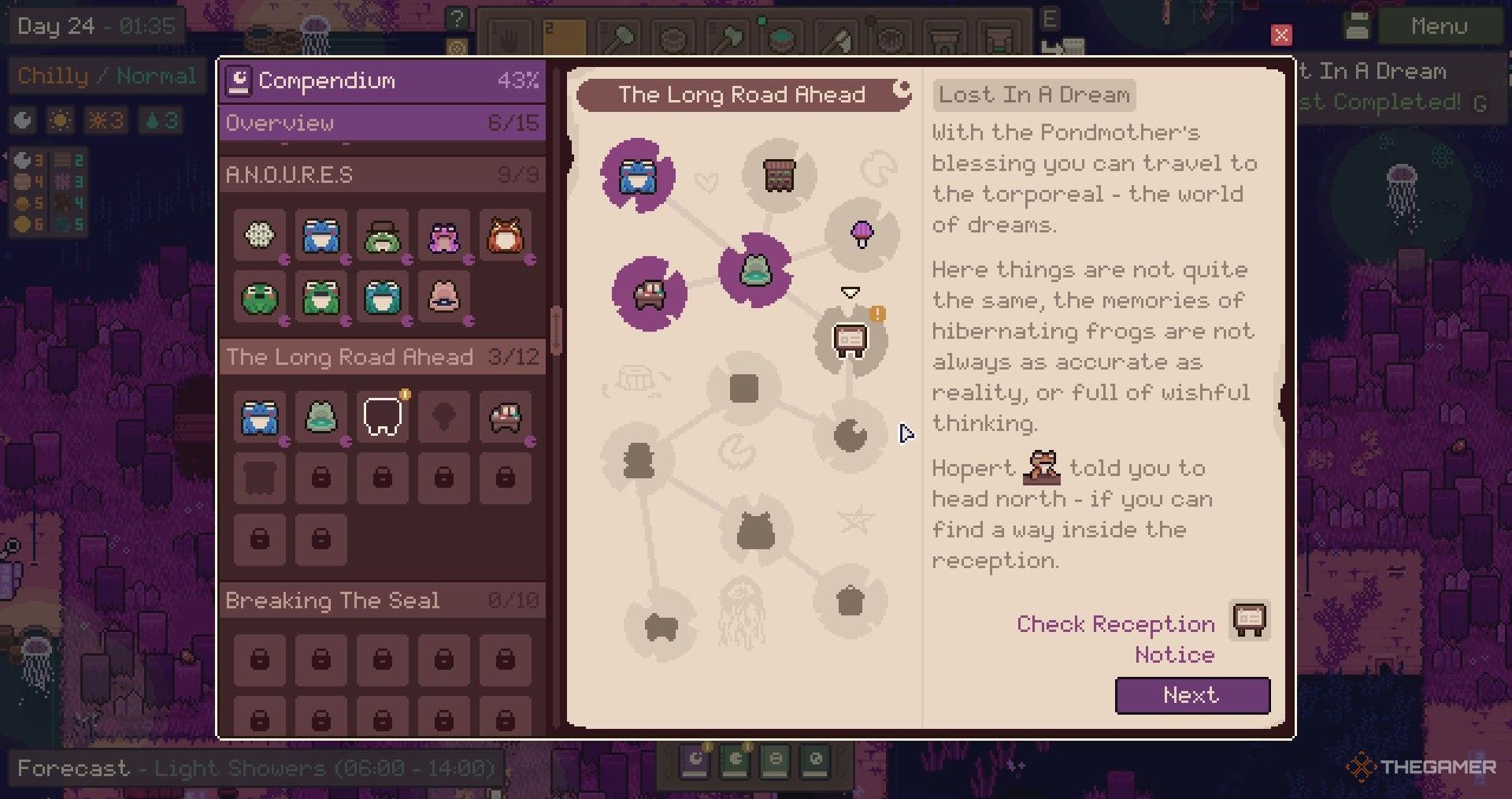 Going to the Reception building as part of the Long Road Ahead chapter of the Compendium in Mudborne.
