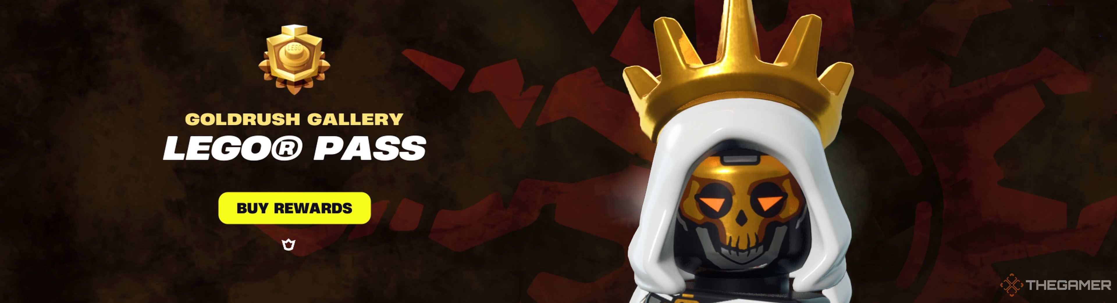 Goldrush Lego pass for Fortnite Banner.