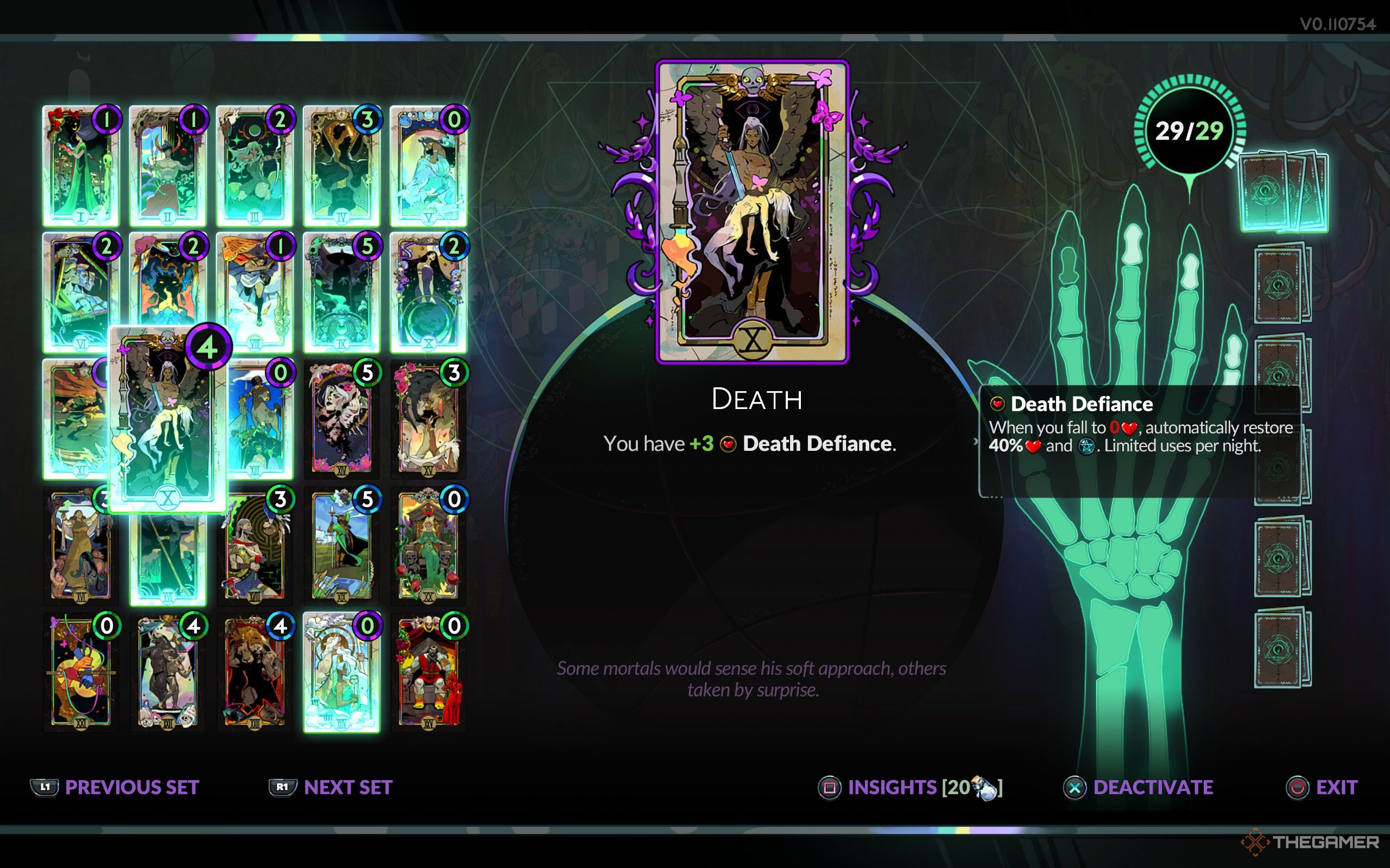 The Death card, which gives upto three Death Defiance.