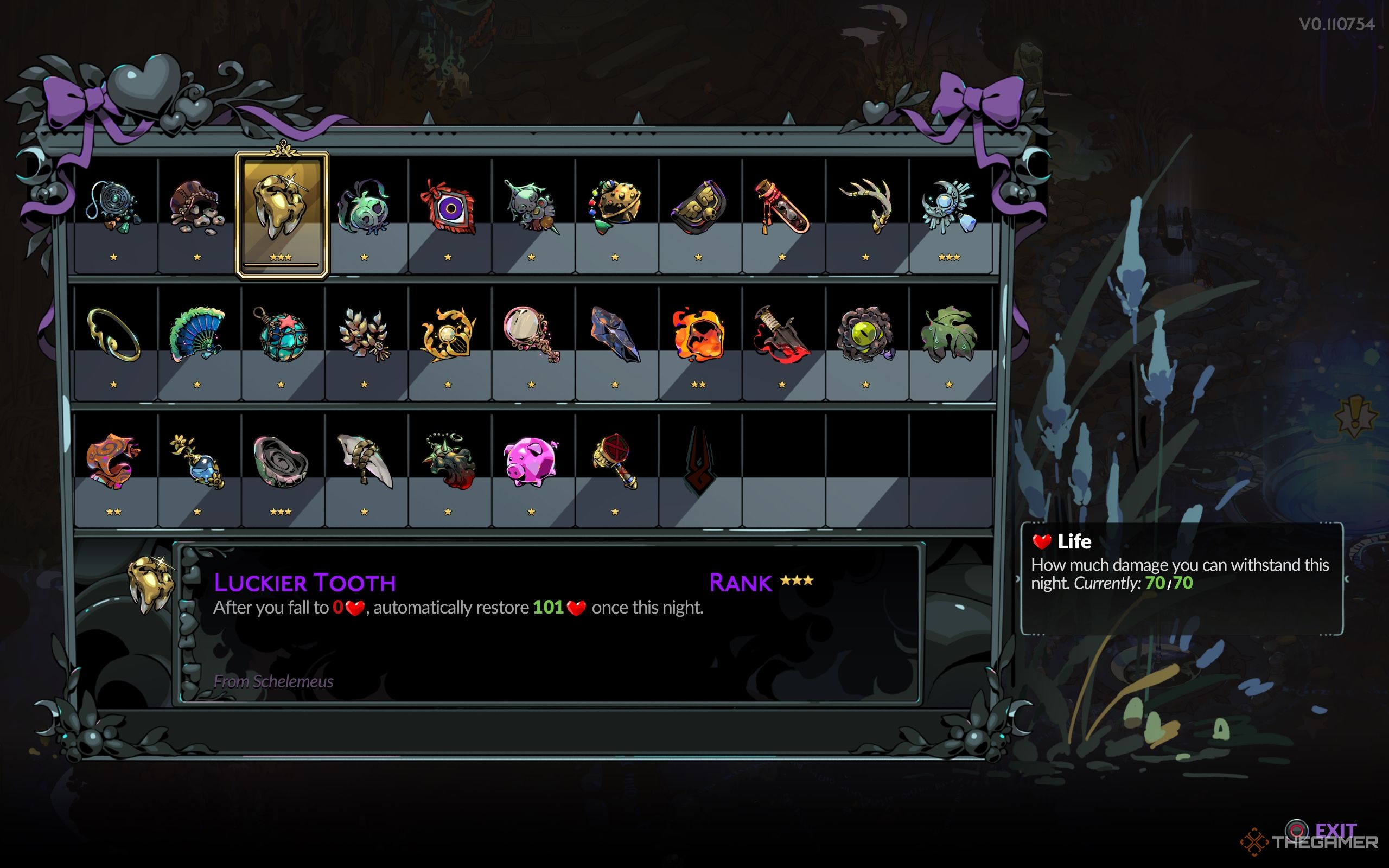 Skelly's Keepsake, which gives an extra Death Defiance.
