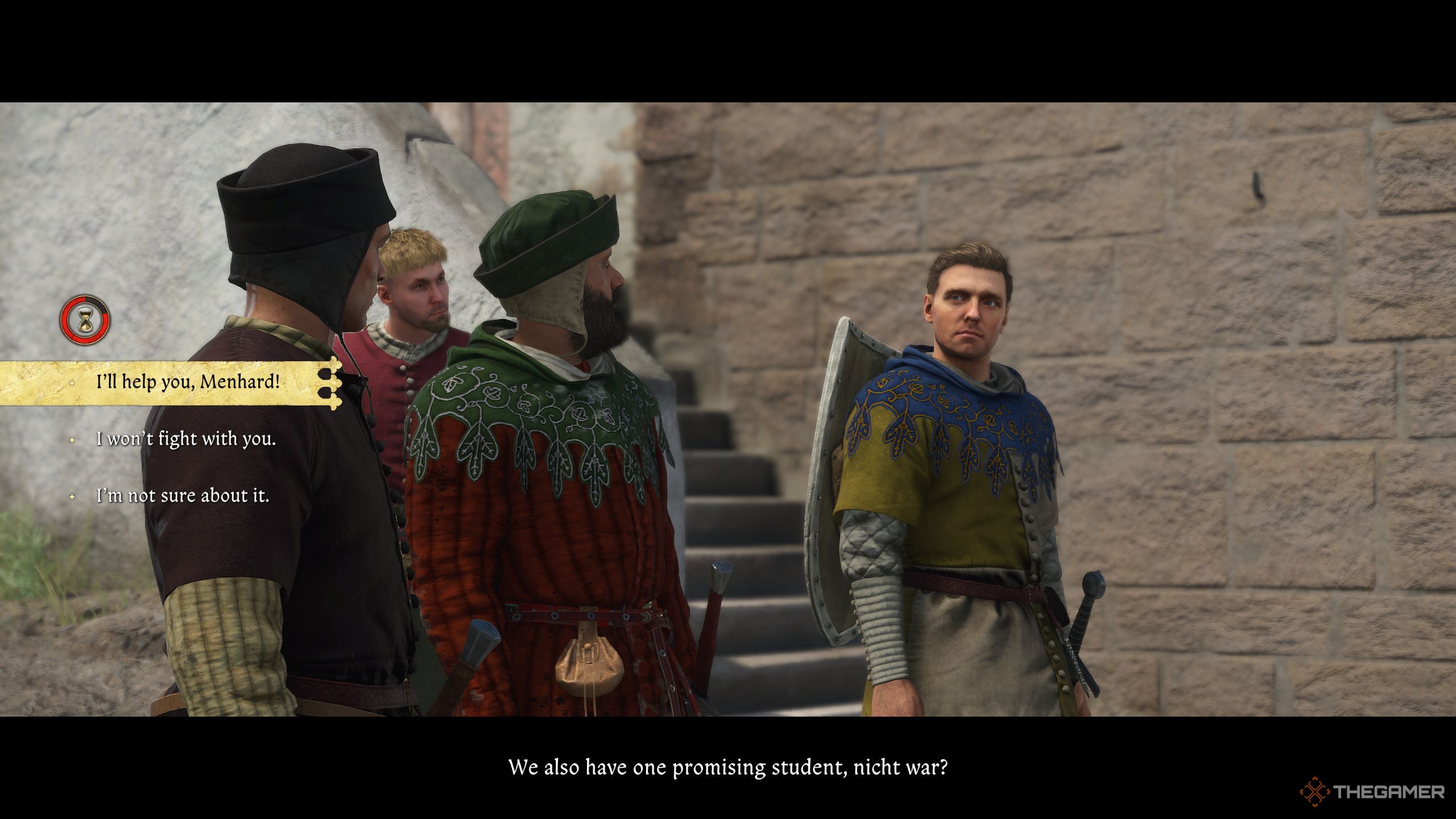 Henry Talking To Menhard in Kingdom Come: Deliverance 2.
