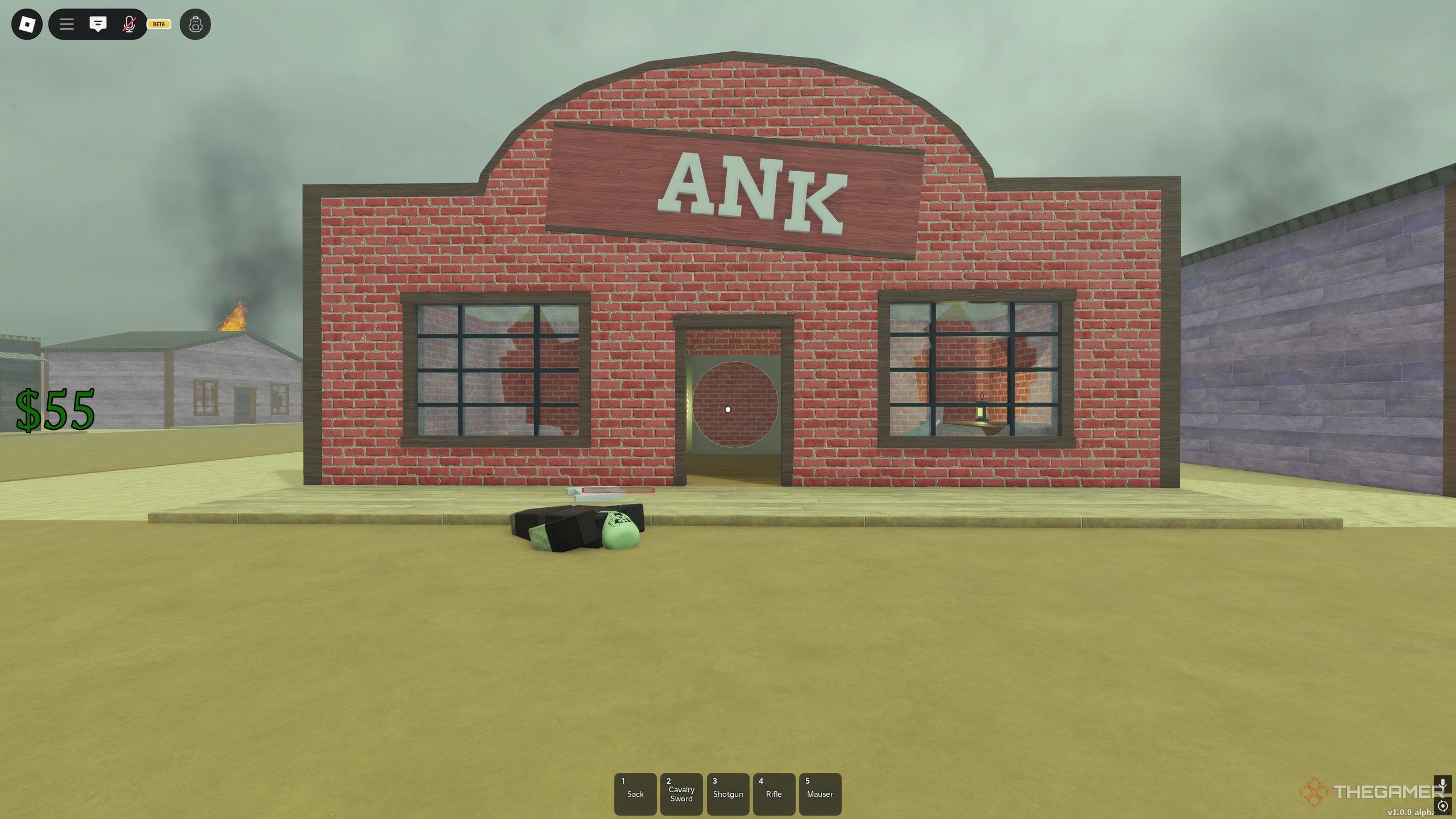 A Bank with an opened vault, in Dead Rails on Roblox.