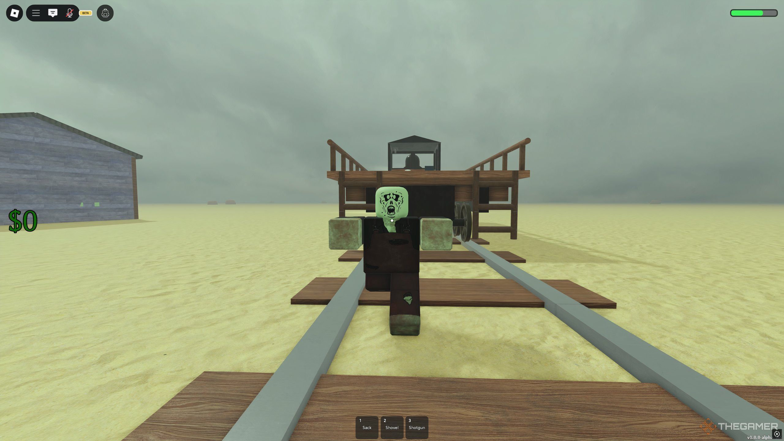A Runner Zombie, chasing the player in Dead Rails on Roblox.