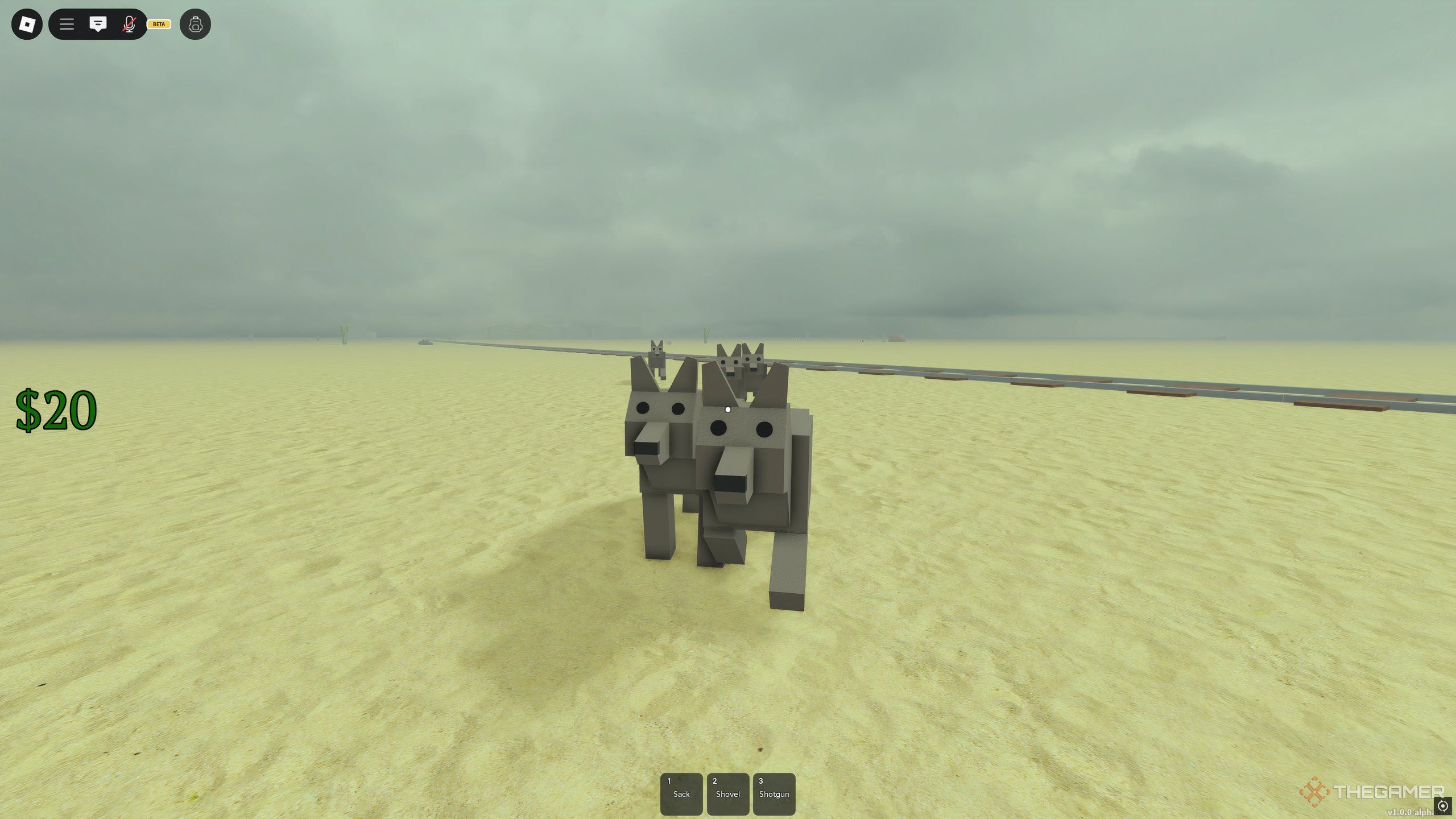 A pack of wolves chasing a player in Dead Rails on Roblox.