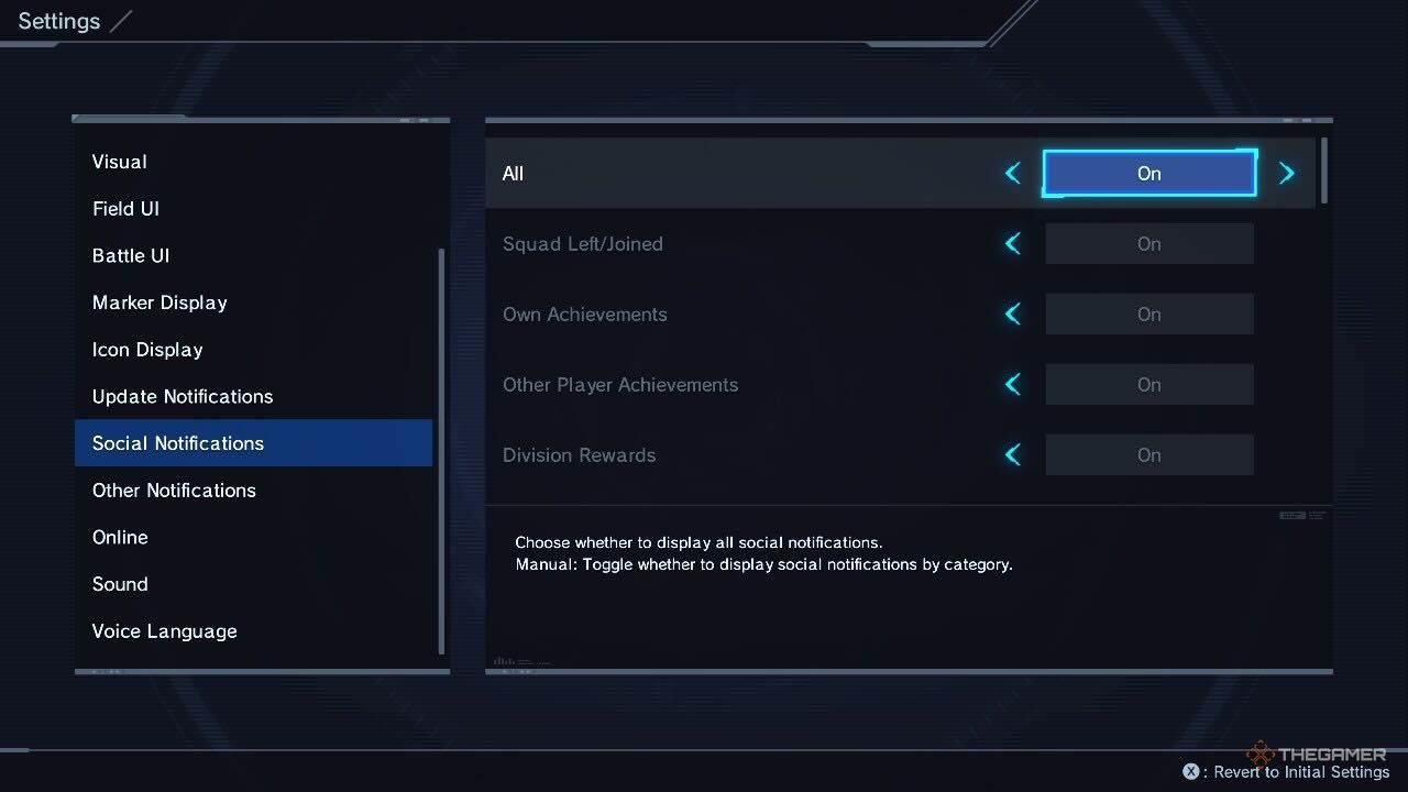 Selecting online functionality in Xenoblade Chronicles X
