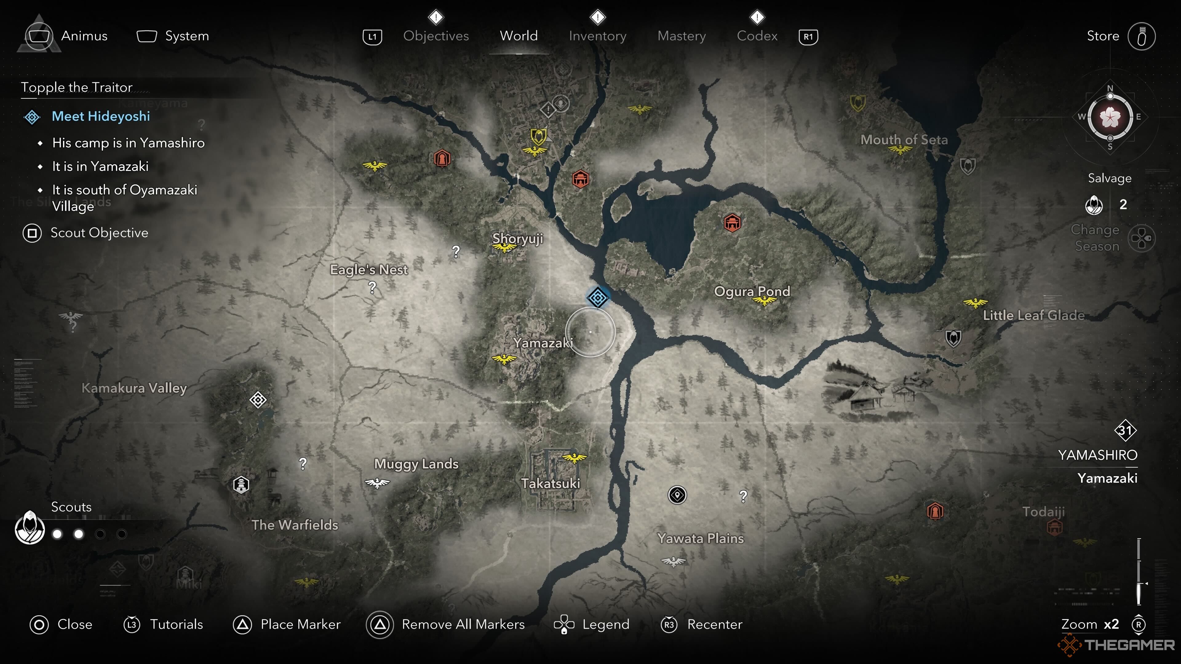 The location of the Topple The Traitor mission in Assassin's Creed Shadows.