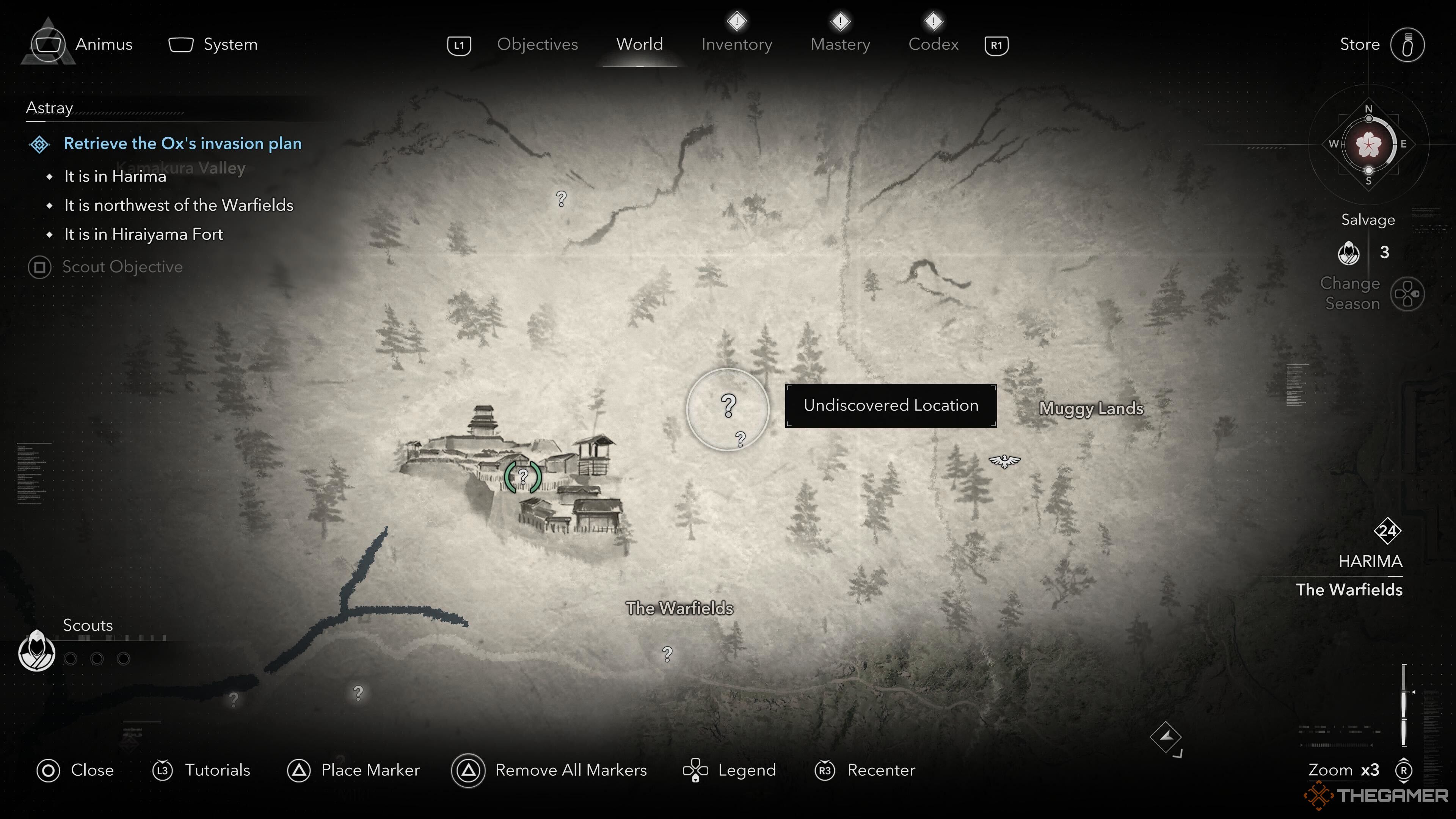 A question mark on the map in Assassin's Creed Shadows.