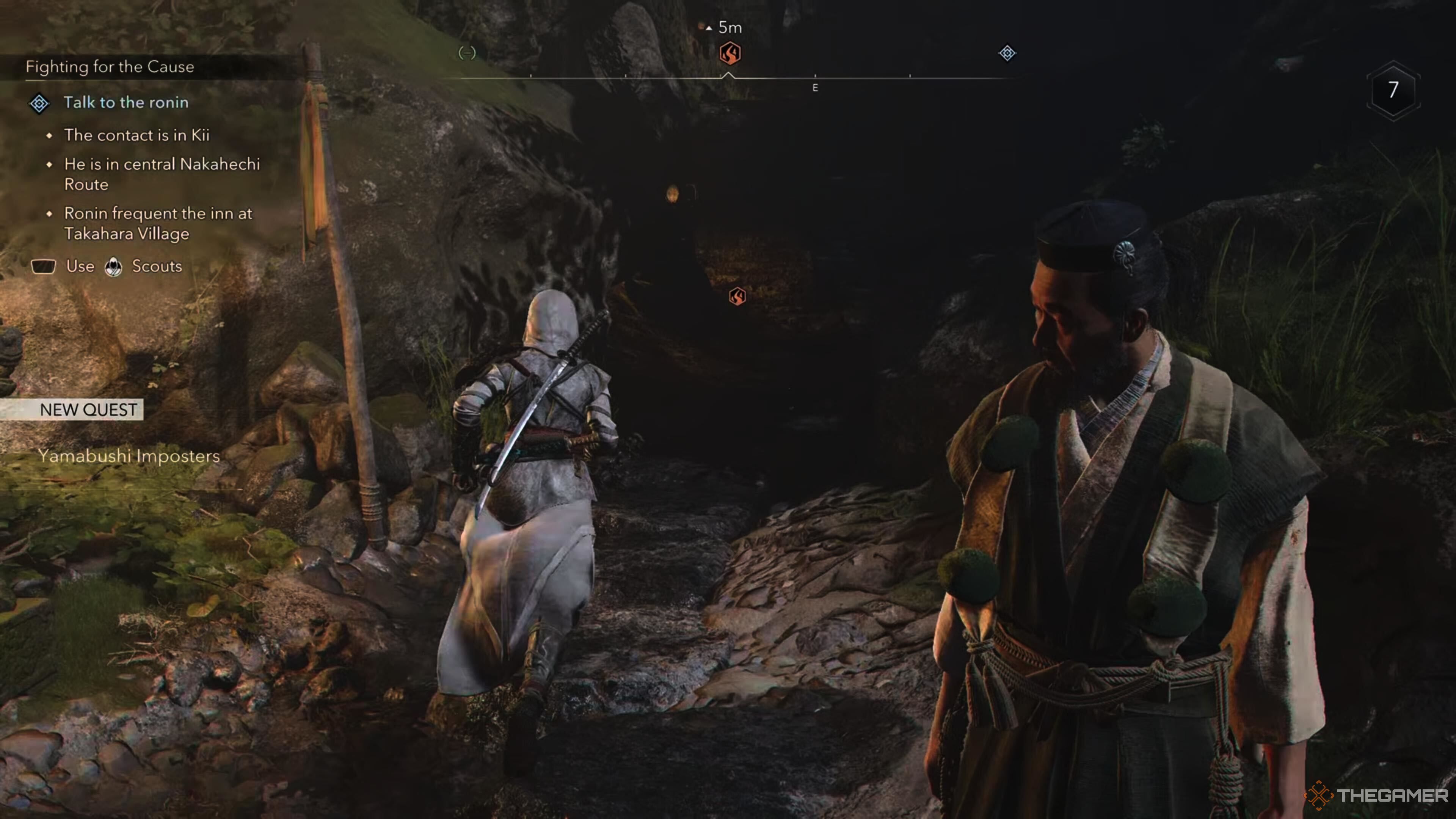 Naoe approaching a path in Assassin's Creed Shadows.
