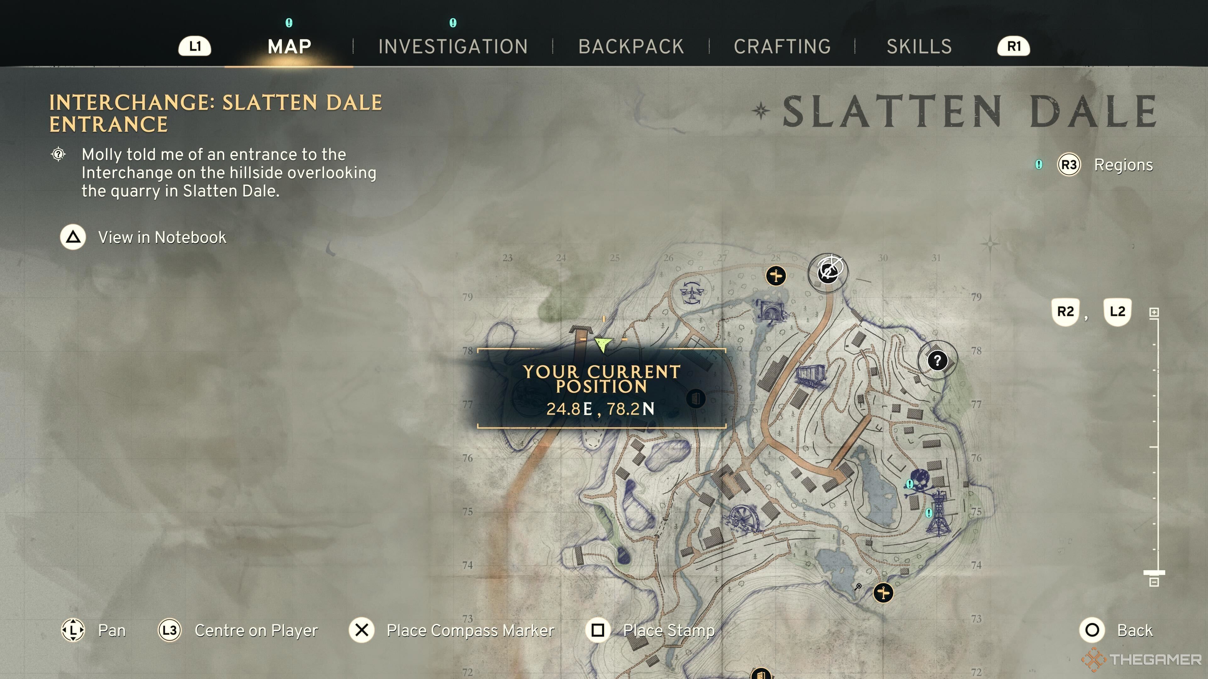 The map location for the bunker in Atomfall.