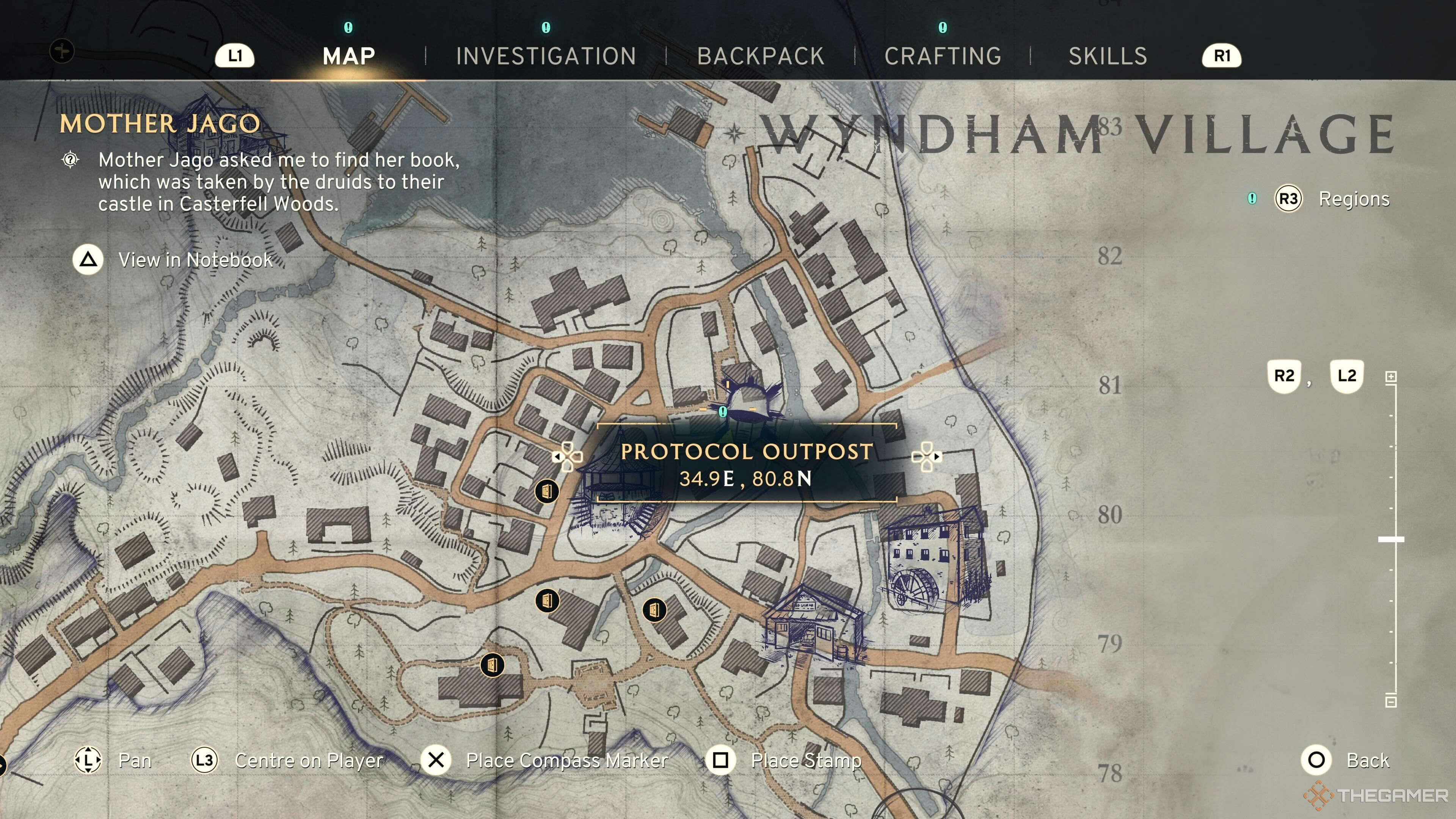 The outpost map location in Atomfall.