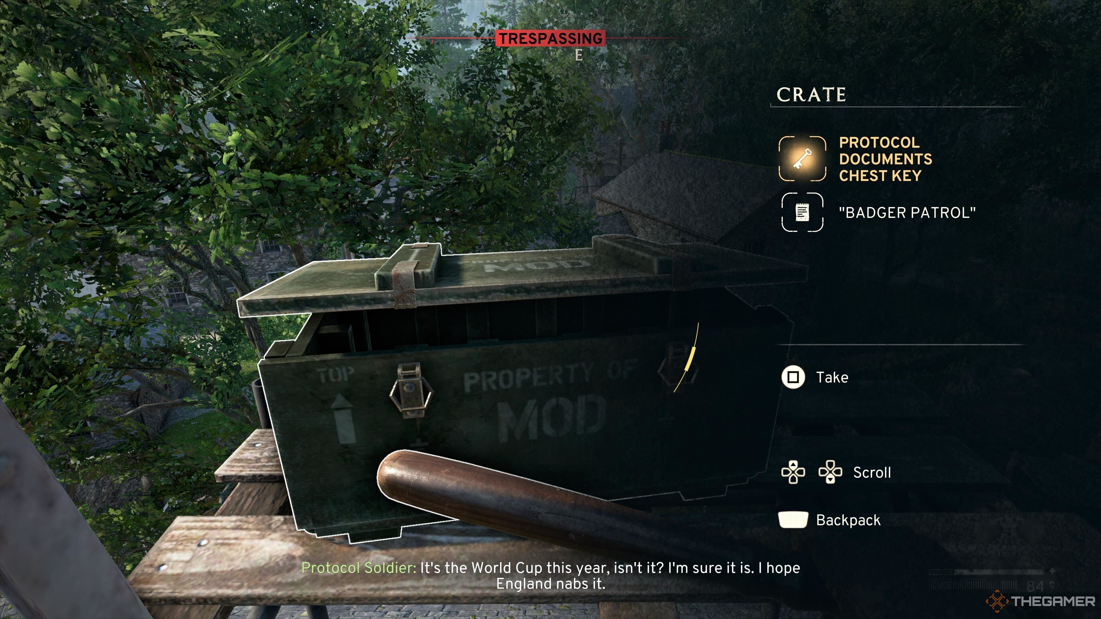 A crate with a key inside in Atomfall.