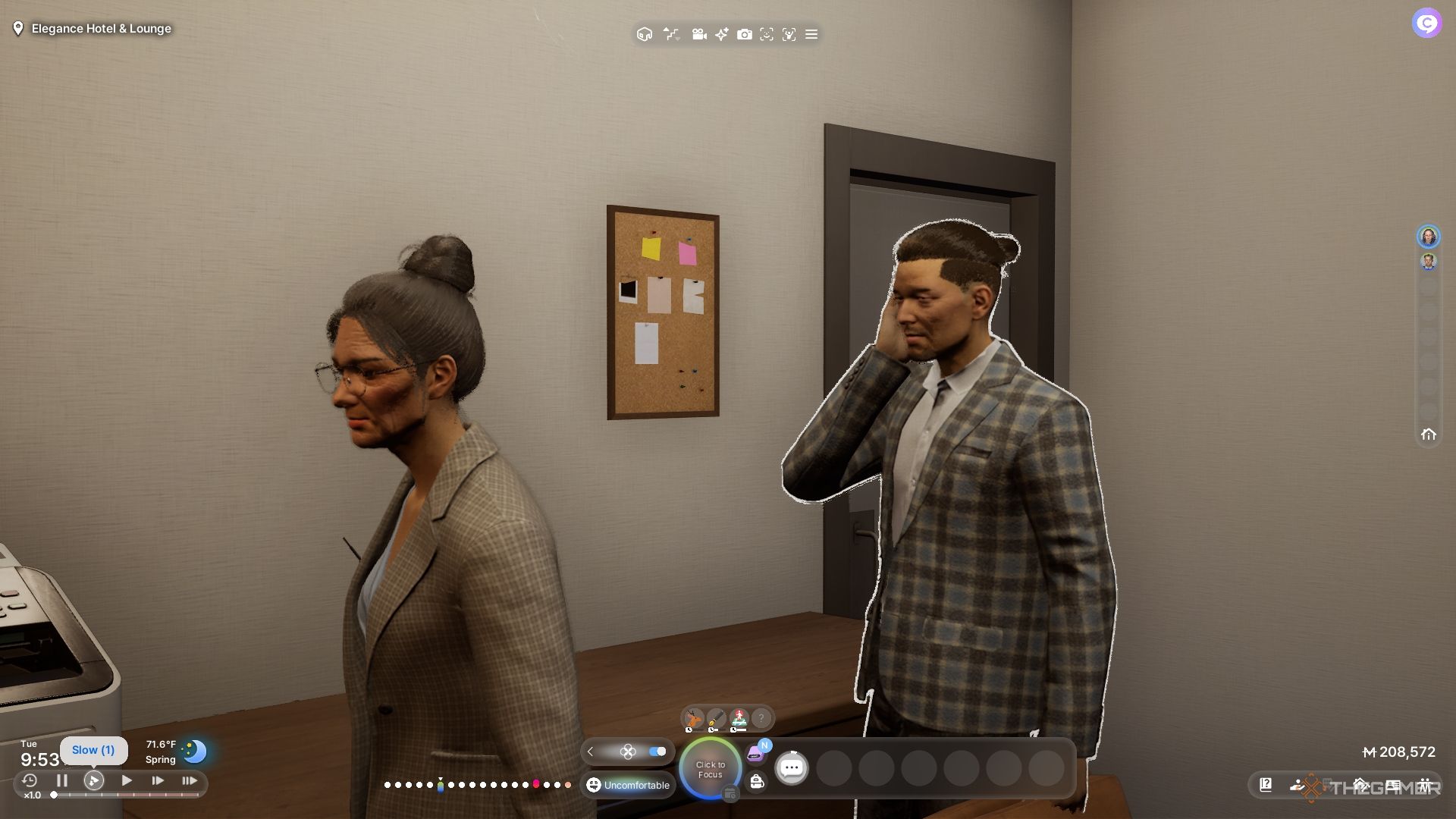 inZOI A man and woman in an office room.