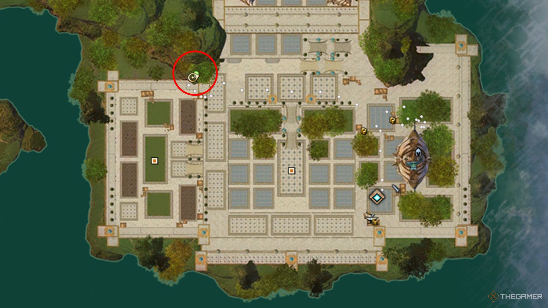 The map showing Ithil's location in Guild Wars 2.