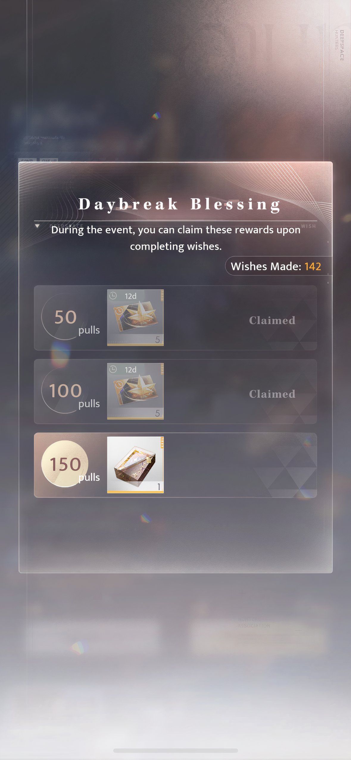 Love And Deepspace: The pull rewards for Fallen Cosmos.