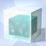 A chunk of Melacoo sits in a glass case in Sims 4