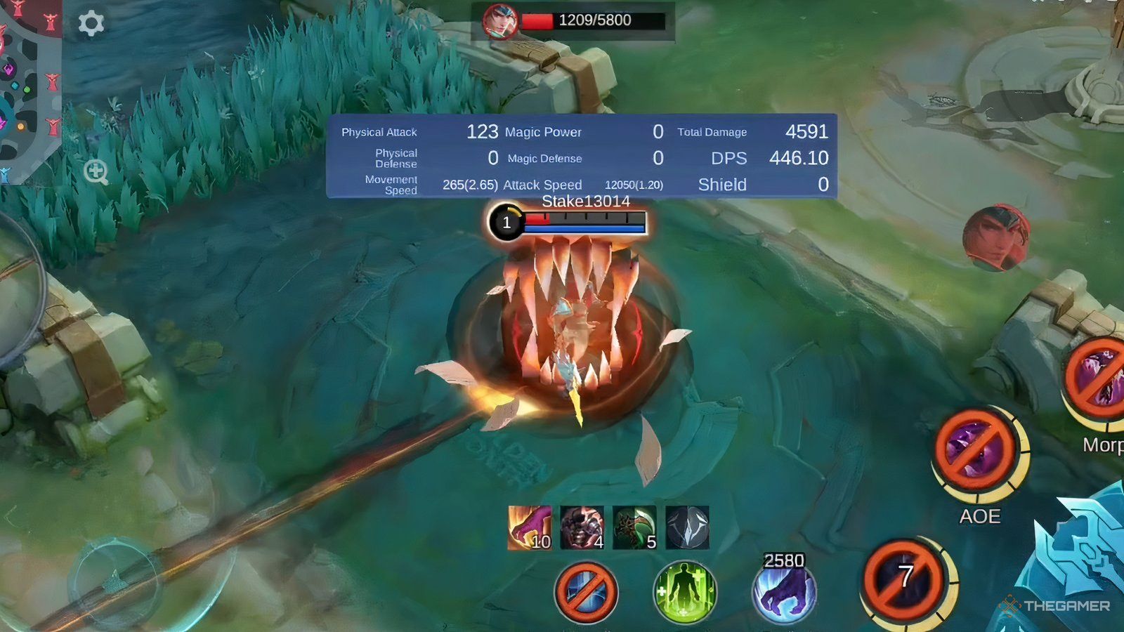 Mobile Legends, Hanzo using his enhanced first skill.