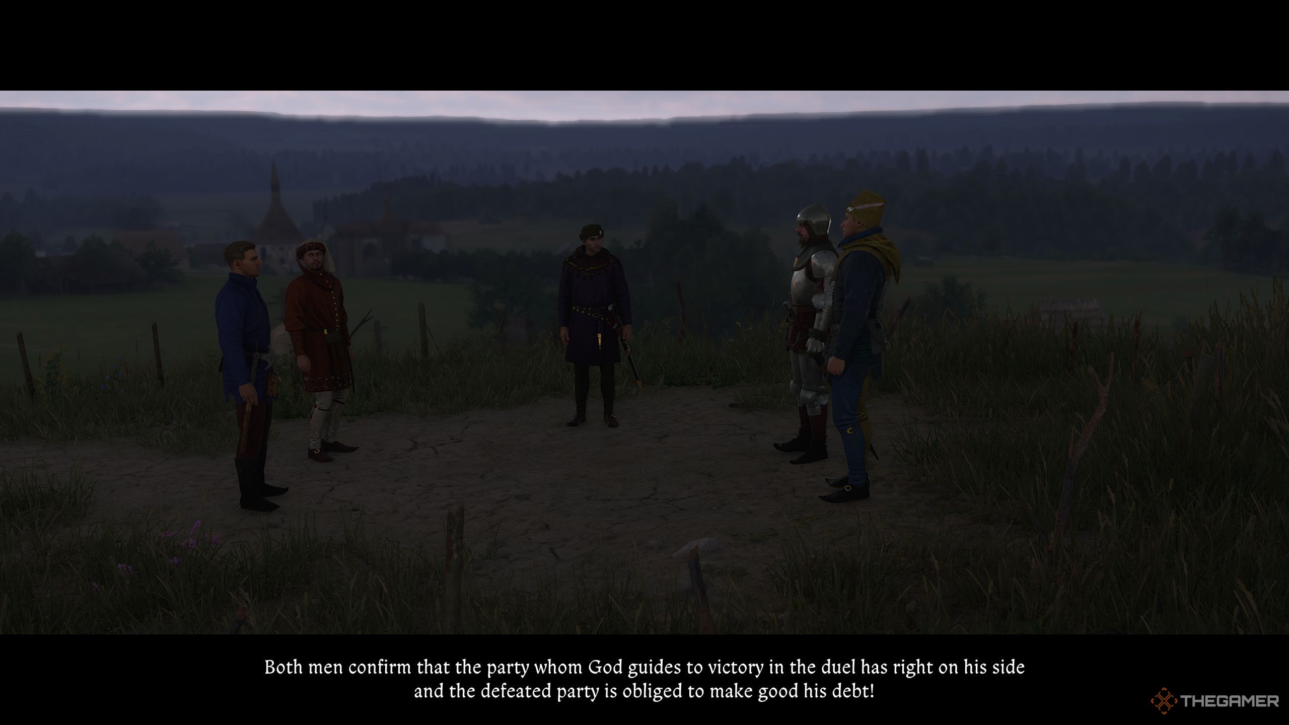 In-game cutscene before the duel in Kingdom Come: Deliverance 2.