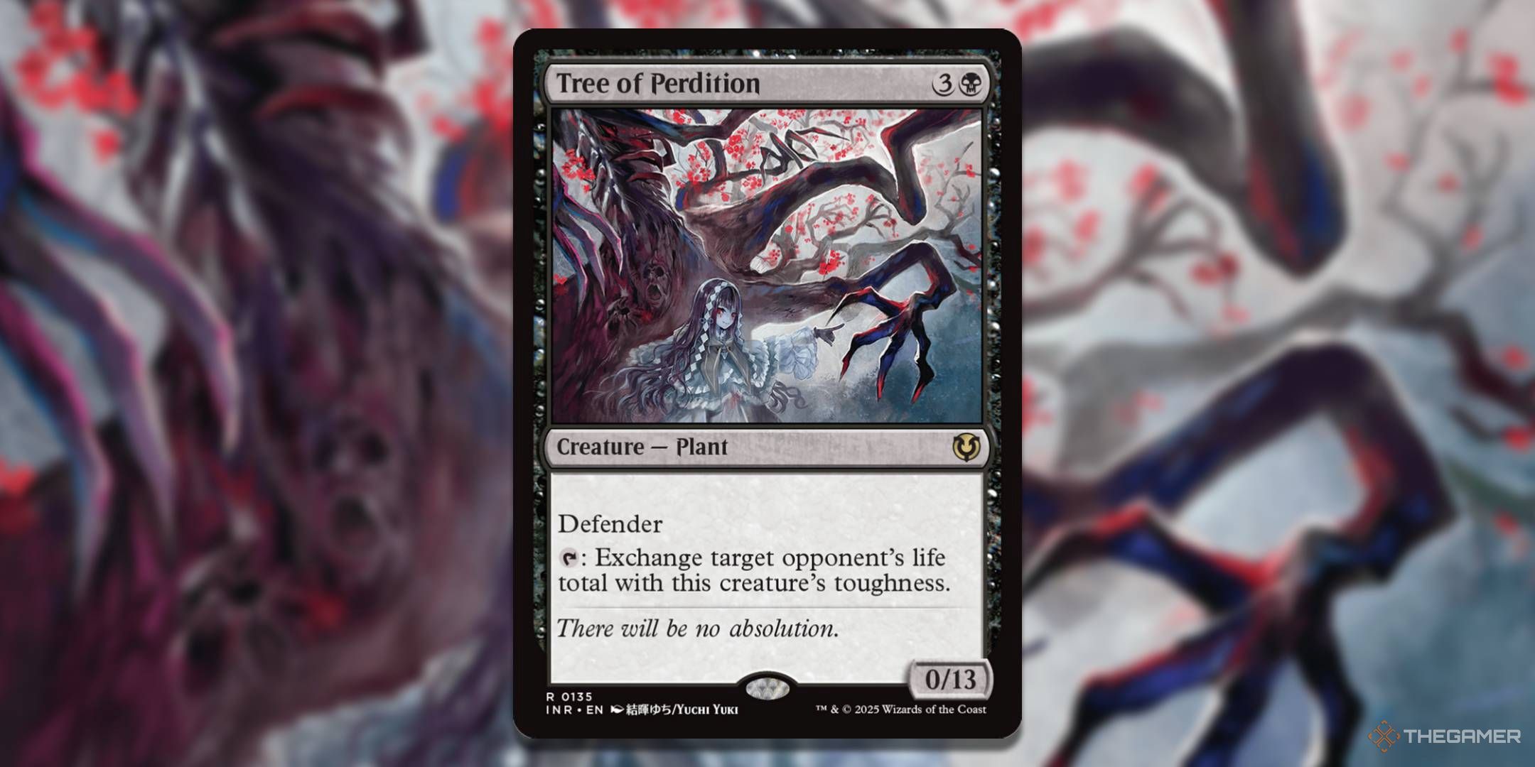 Карта MTG Tree of Perdition на фоне арта.