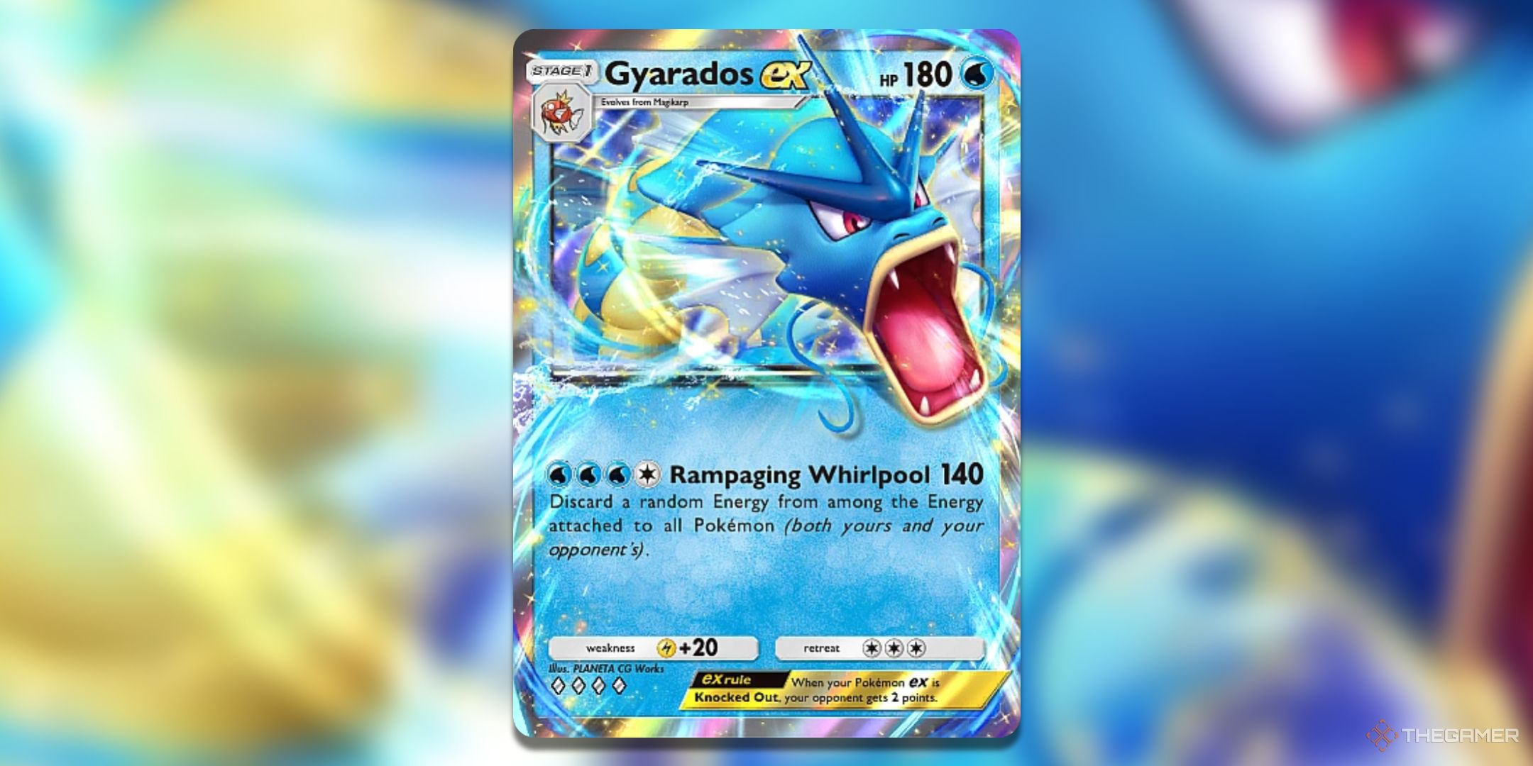 Mythical Island Gyarados ex Pokemon TCG Pocket Card Art.