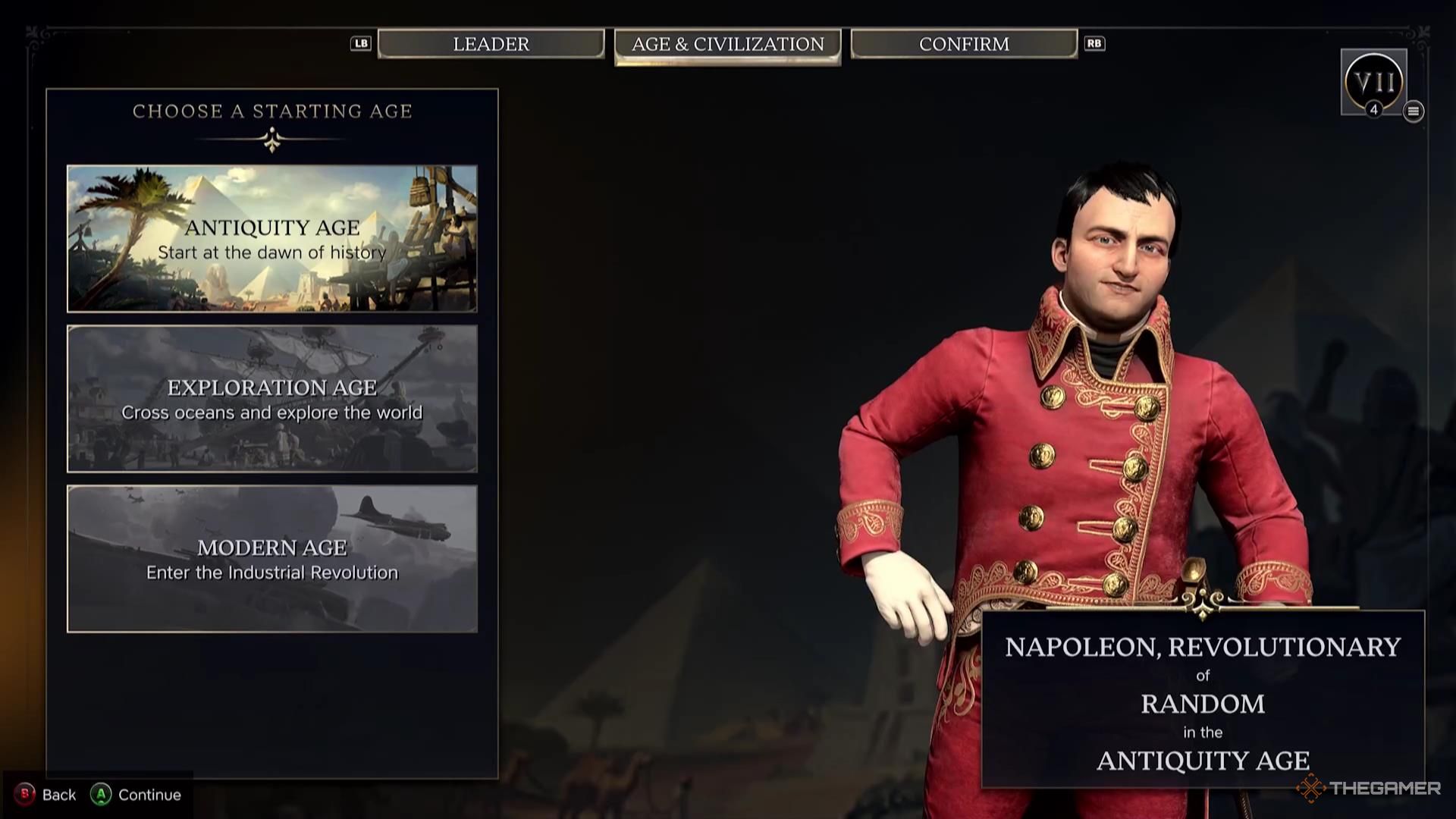 Napoleon smiles at us in Civilization 7.