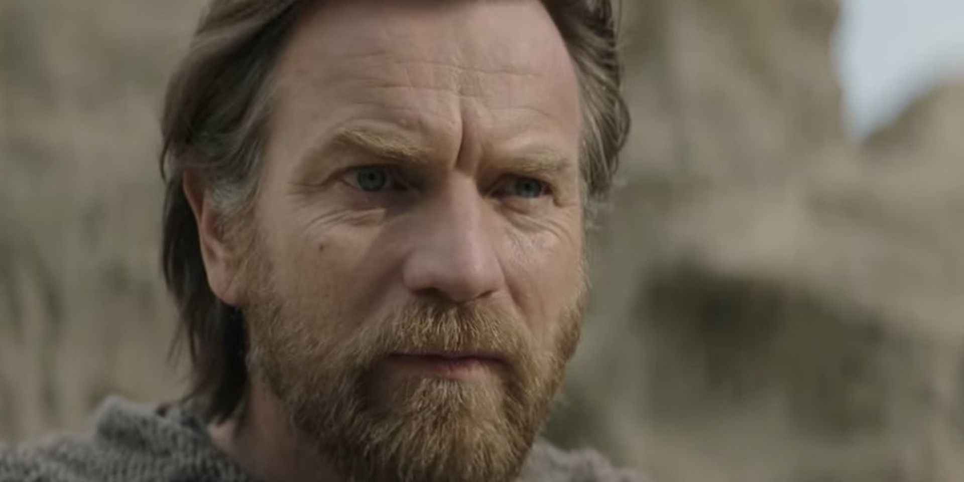 A close shot of Obi Wan Kenobi from his own series.