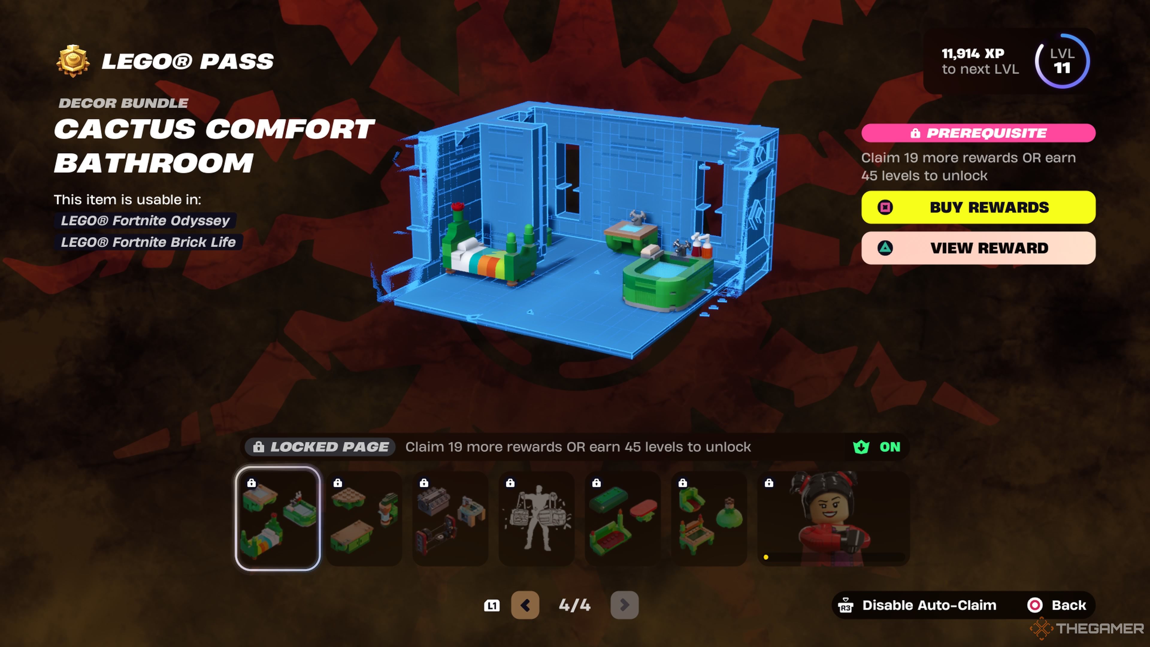 Page four of the Goldrush Gallery Lego Pass in Fortnite.