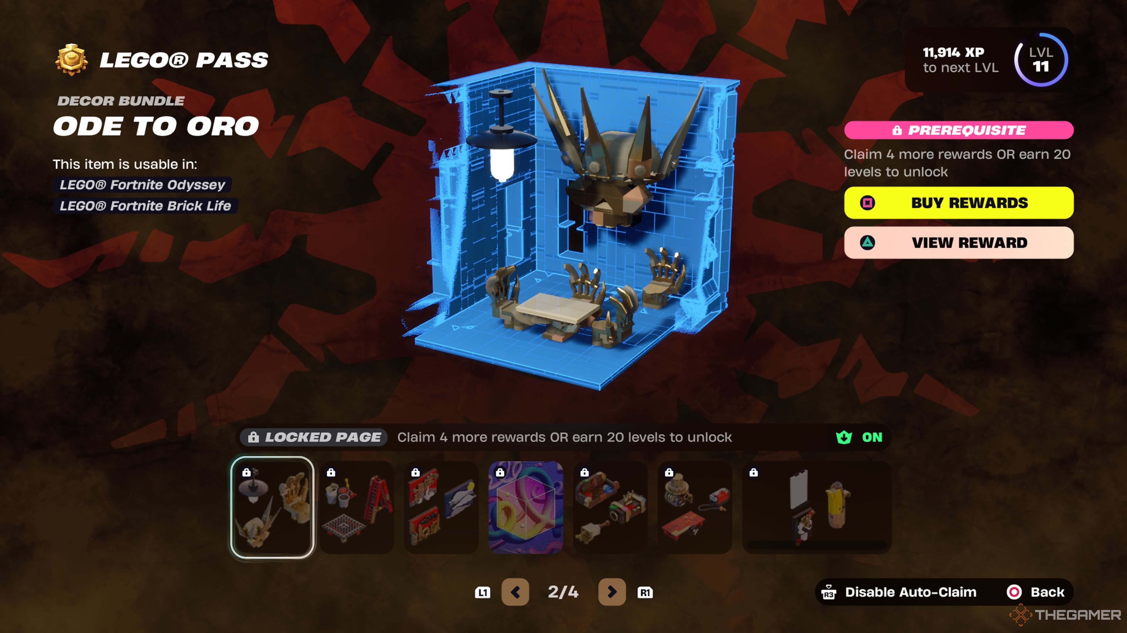 Page two of the Goldrush Gallery Lego Pass in Fortnite.