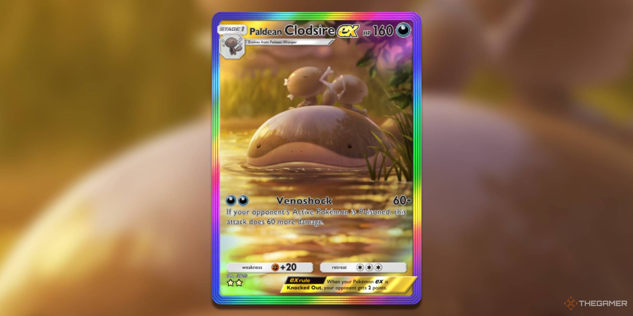 The Paldean Clodsire ex illustration rare, from Shining Revelry.