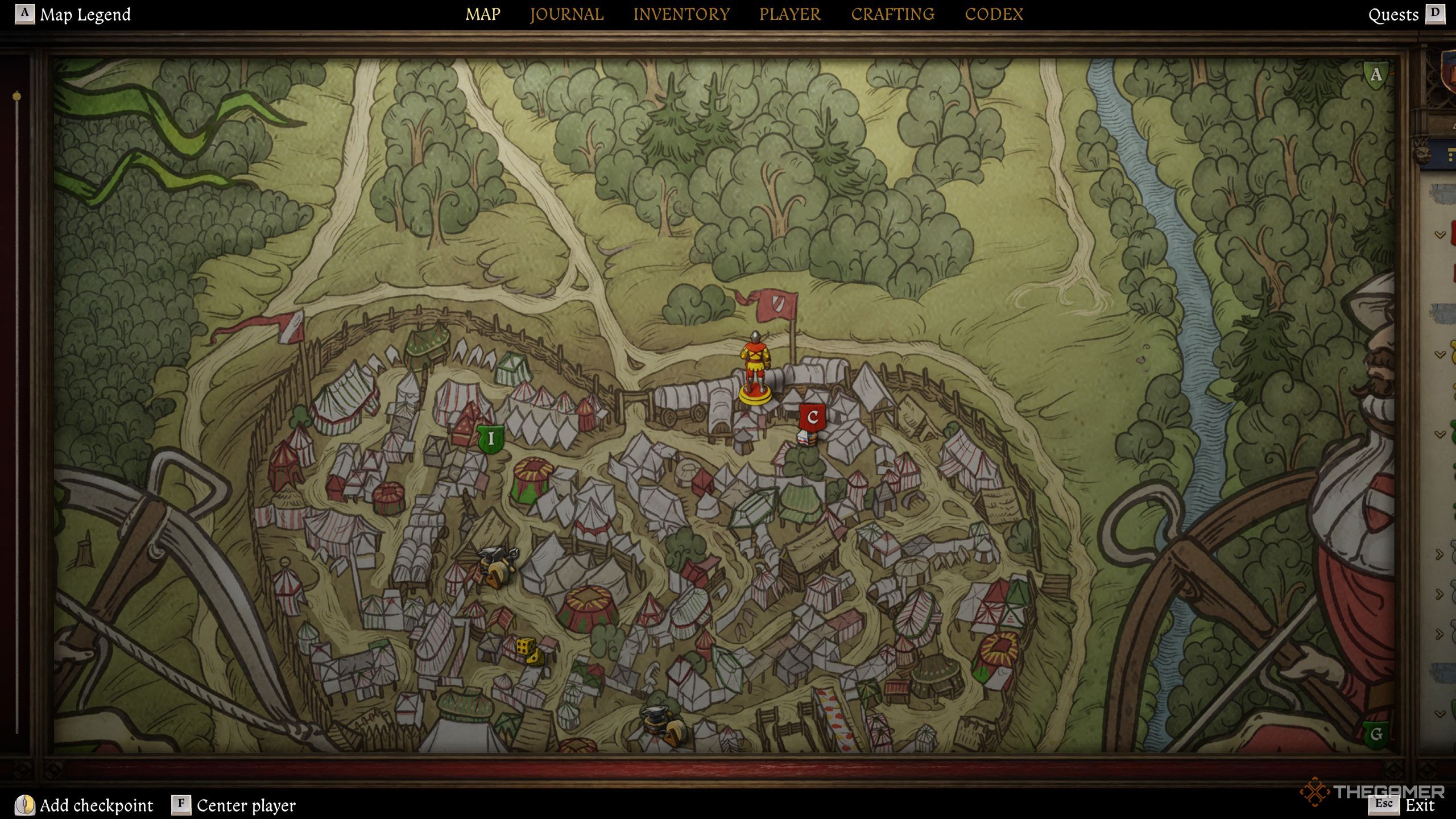 Peter's corpse location on the map in KCD2.