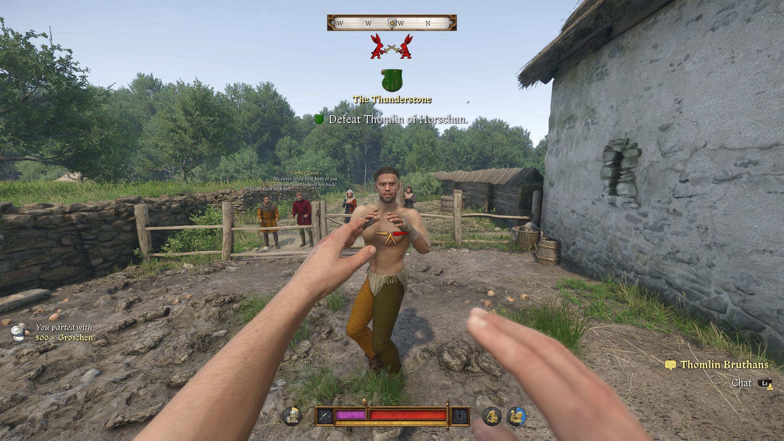 Player is fighting Thomlin - kcd2