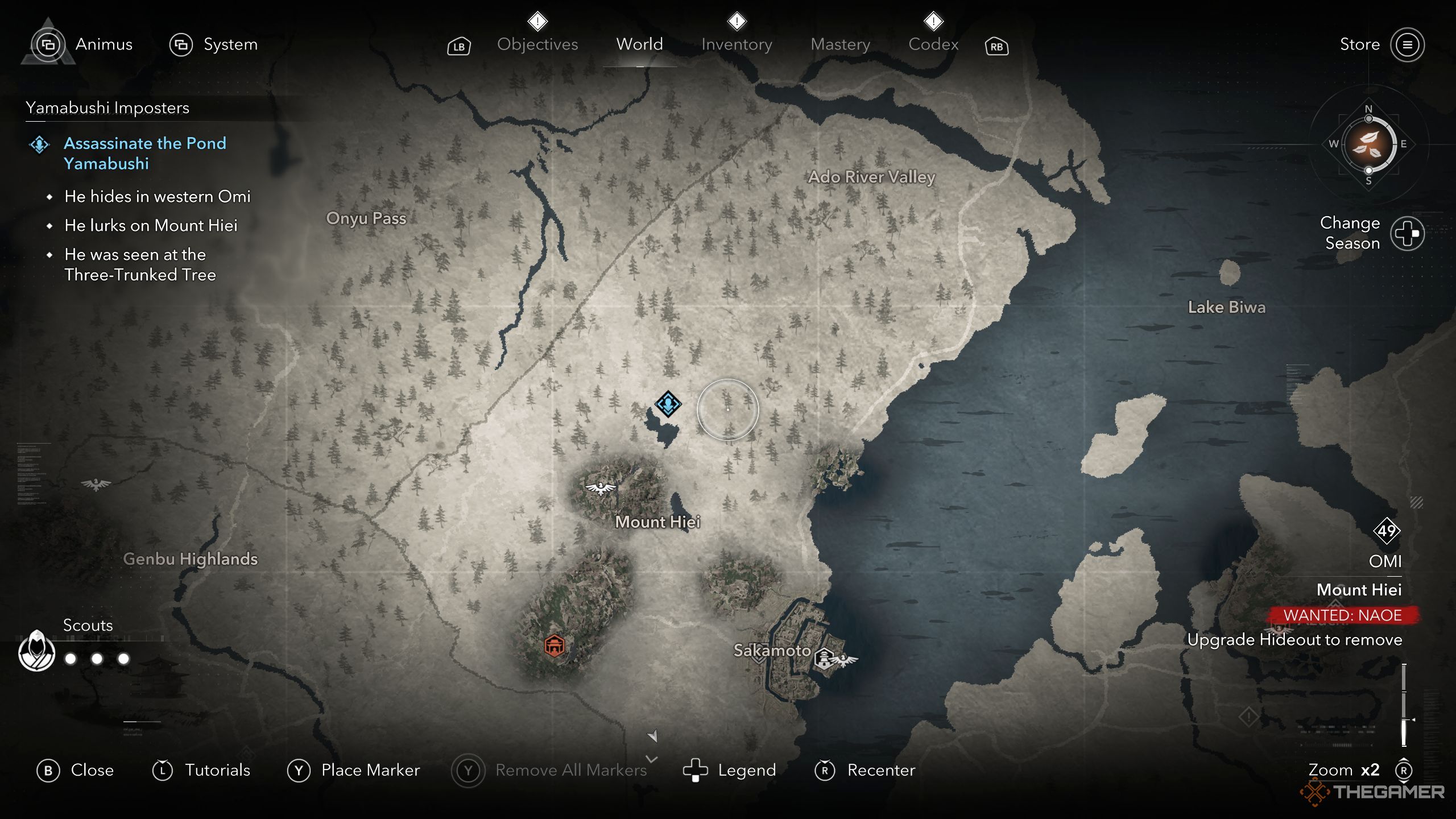 Pond Yamabushi location on the map in AC Shadows.