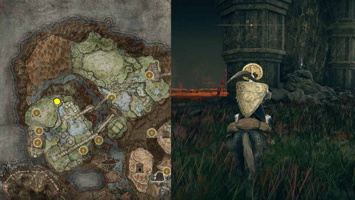 The location of Greater Potentate’s Cookbook [9] in Elden Ring.