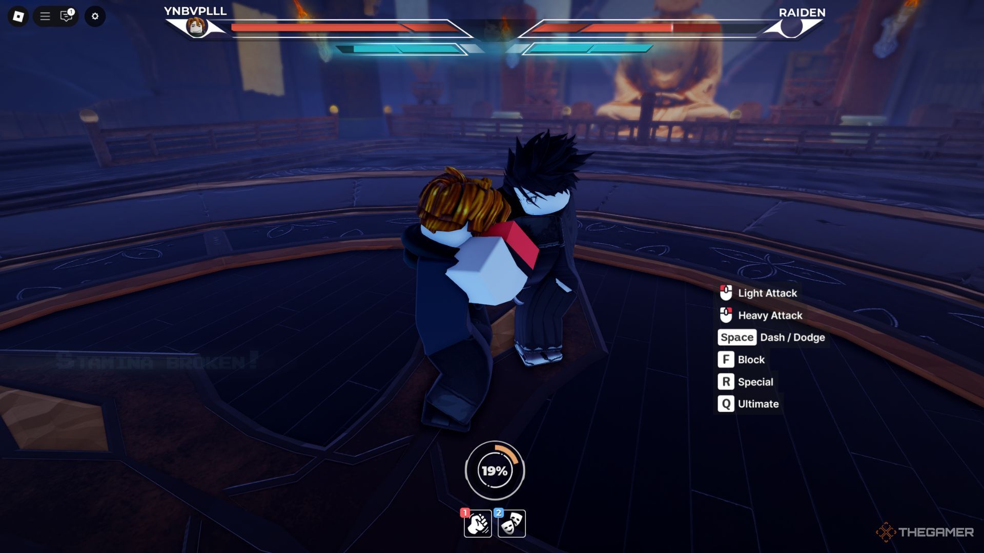 The player character fights against Raiden, the first event boss in Untitled Boxing Game.